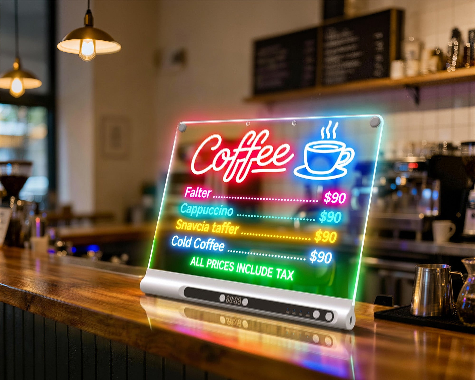 GEOKAY GlowPro 16-inch LED Drawing as a note board on the bartop