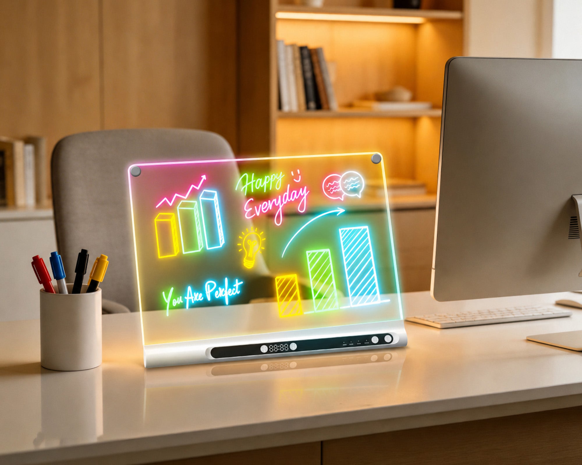 GEOKAY GlowPro 16-inch LED Drawing as a note board on the desktop