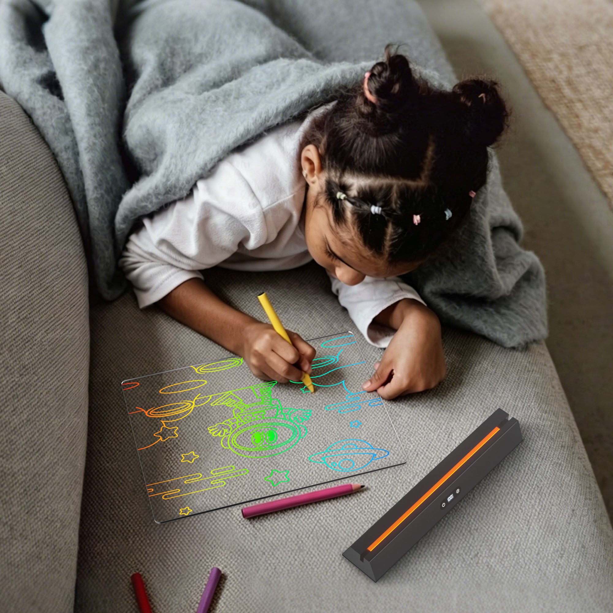 Geokay GlowStand 17-inch LED Drawing Board for kids drawing, writing and screen-free creative play