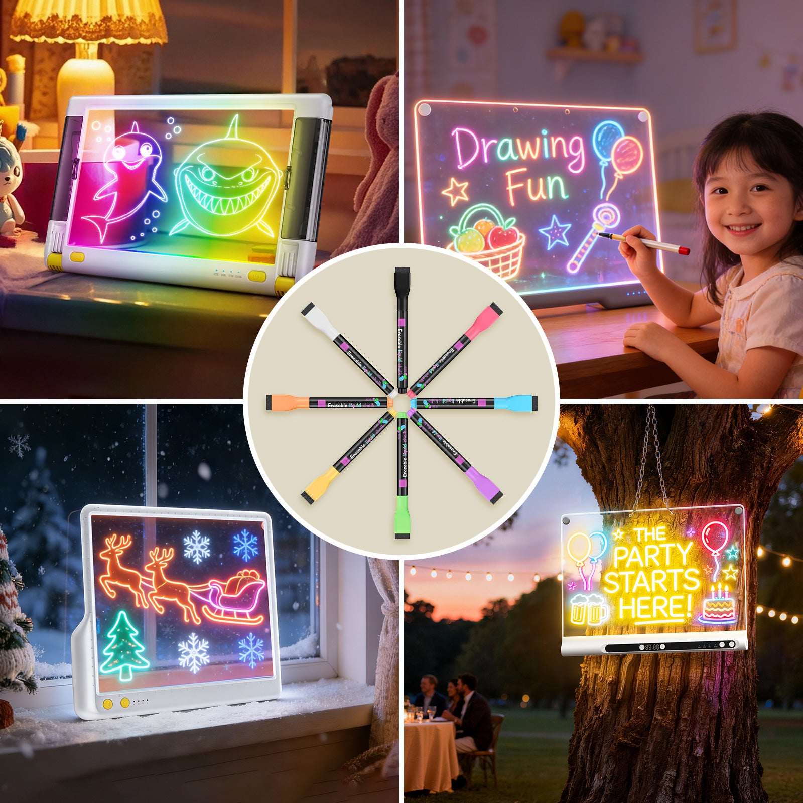 Geokay 8 Vibrant Liquid Chalk Markers