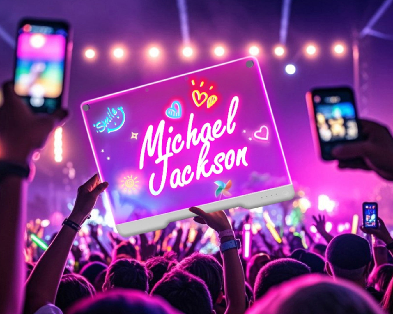 Geokay GlowLite 16-inch LED Drawing Board for glowing messages at live performances