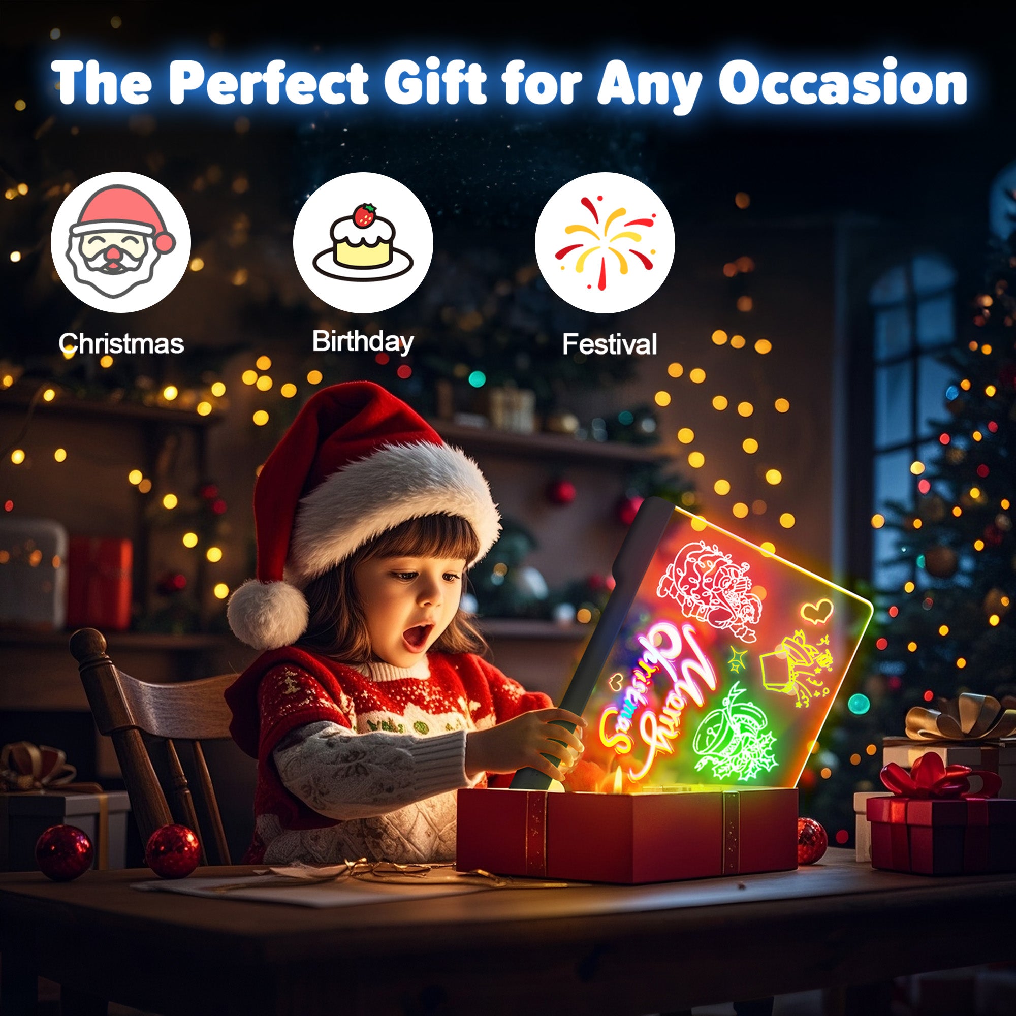 Geokay GlowLite 16-inch LED Drawing Board holiday gift for kids creative play