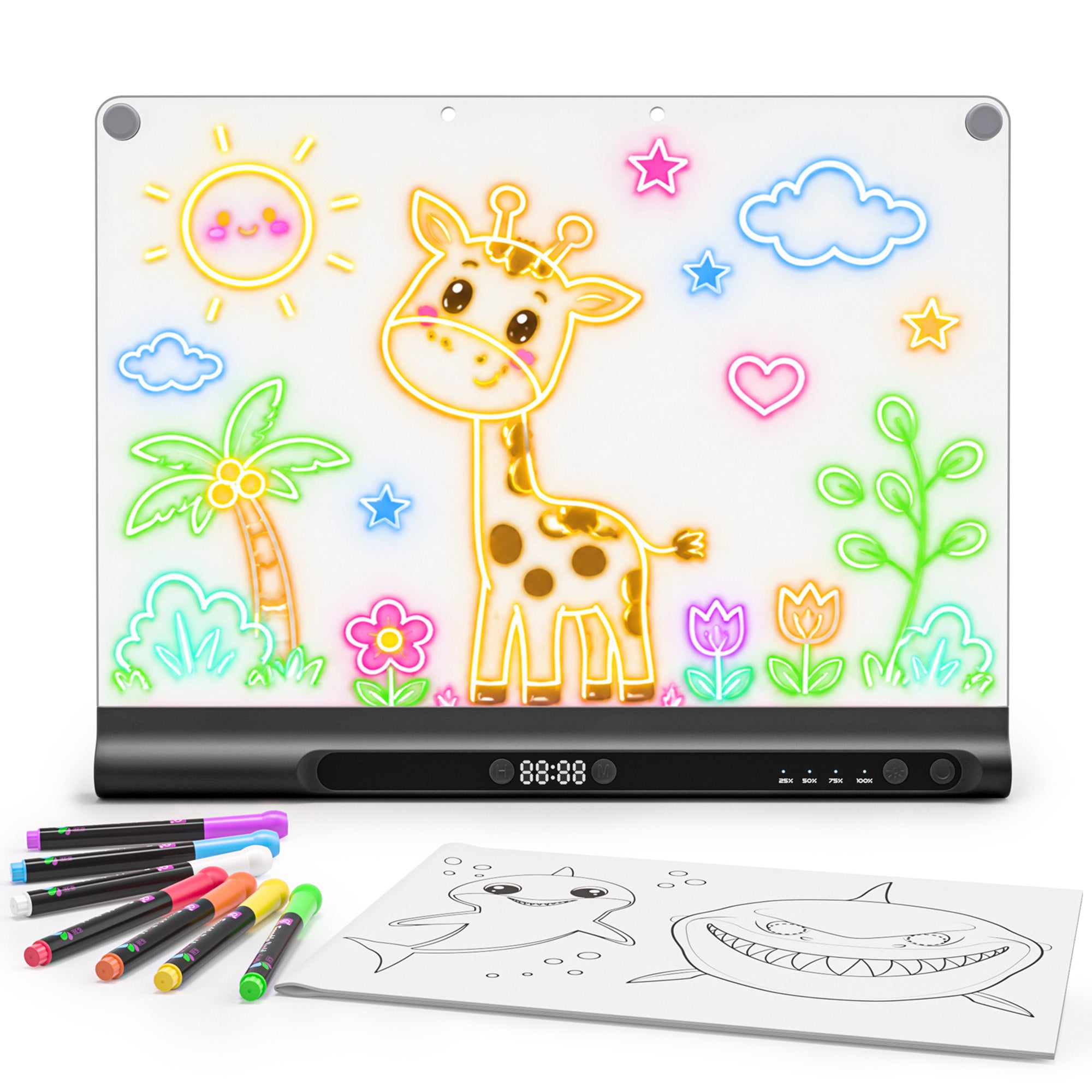 Geokay GlowPro 16-inch LED Drawing Board for creative drawing, family activities, gifts, and kids learning