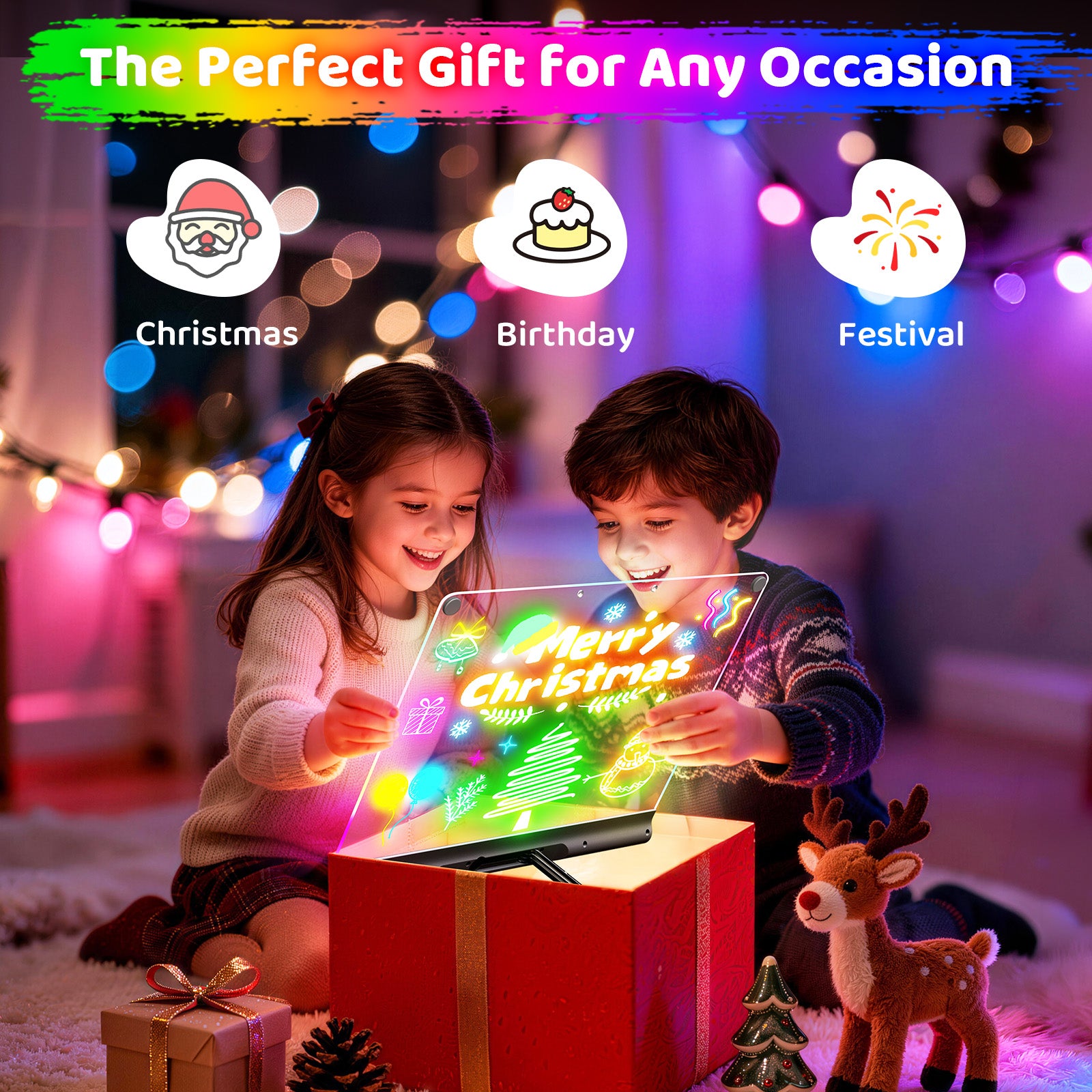 Geokay GlowPro 16-inch LED Drawing Board holiday gift for kids creative play