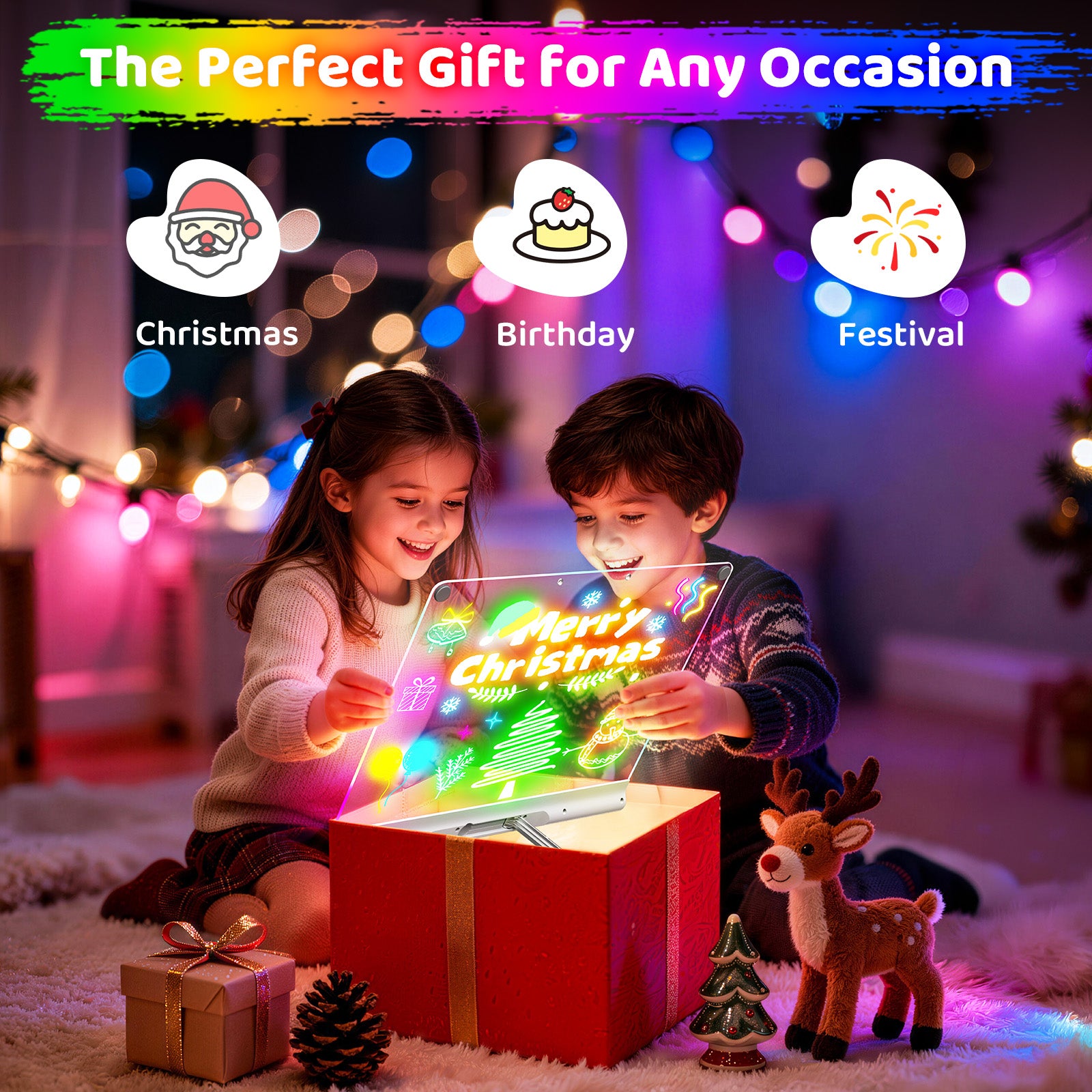 Geokay GlowPro 16-inch LED Drawing Board holiday gift for kids creative play