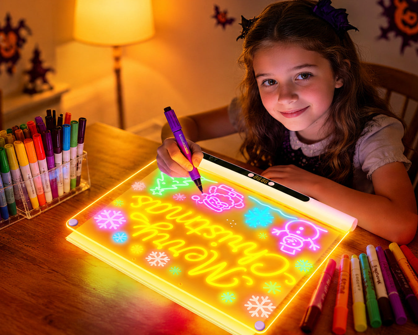 Geokay GlowPro 16-inch LED Drawing Board for creative drawing, family activities, gifts, and kids learning