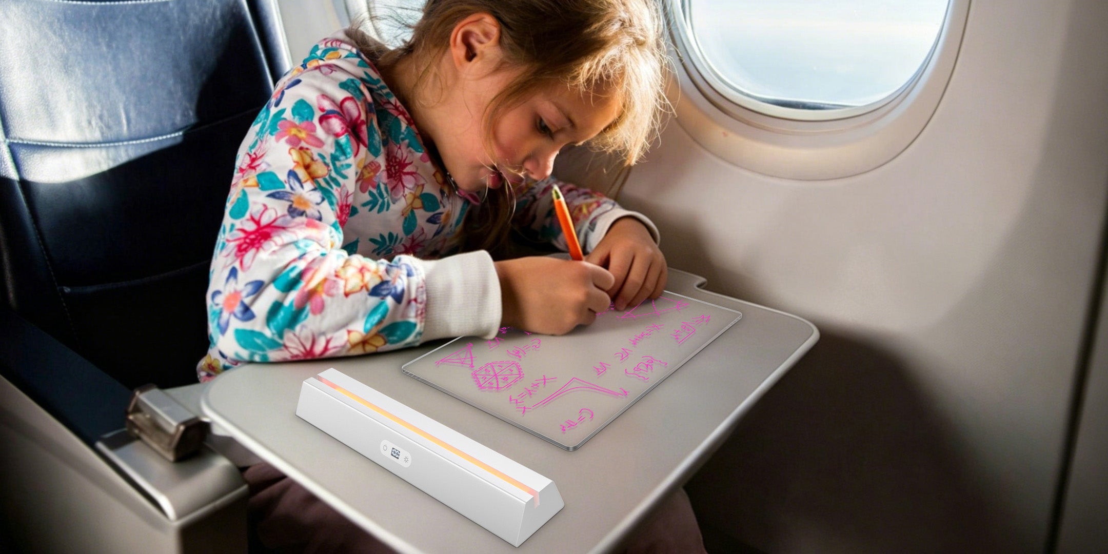 Geokay GlowStand 17-inch LED Drawing Board for kids travel activities on airplanes