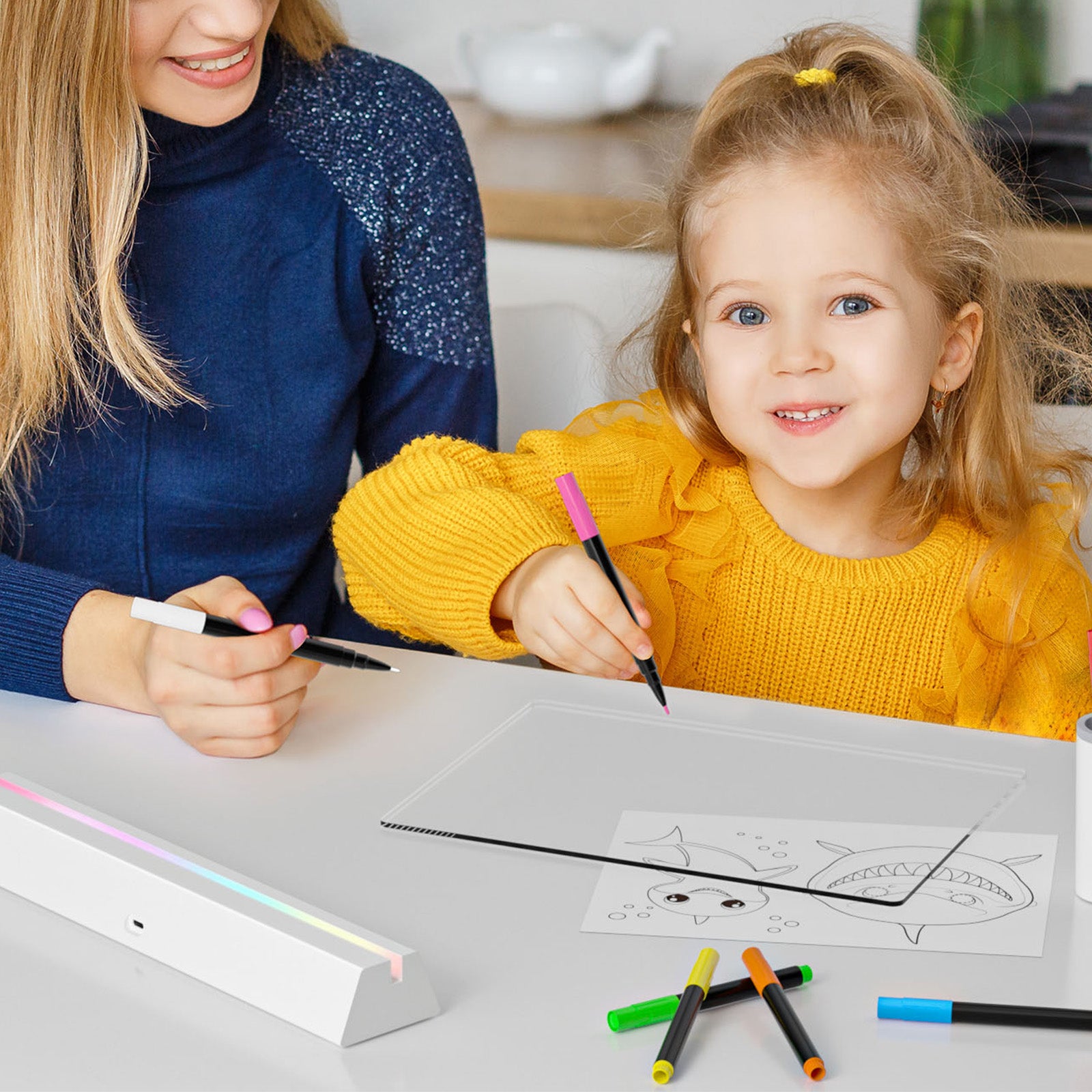 Geokay GlowStand_17-inch LED Drawing Board for kids drawing, writing and screen-free creative play