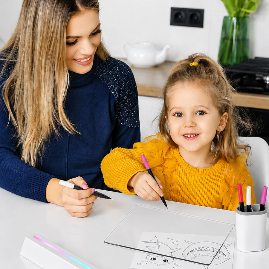 Geokay GlowStand_17-inch LED Drawing Board for kids drawing, writing and screen-free creative play