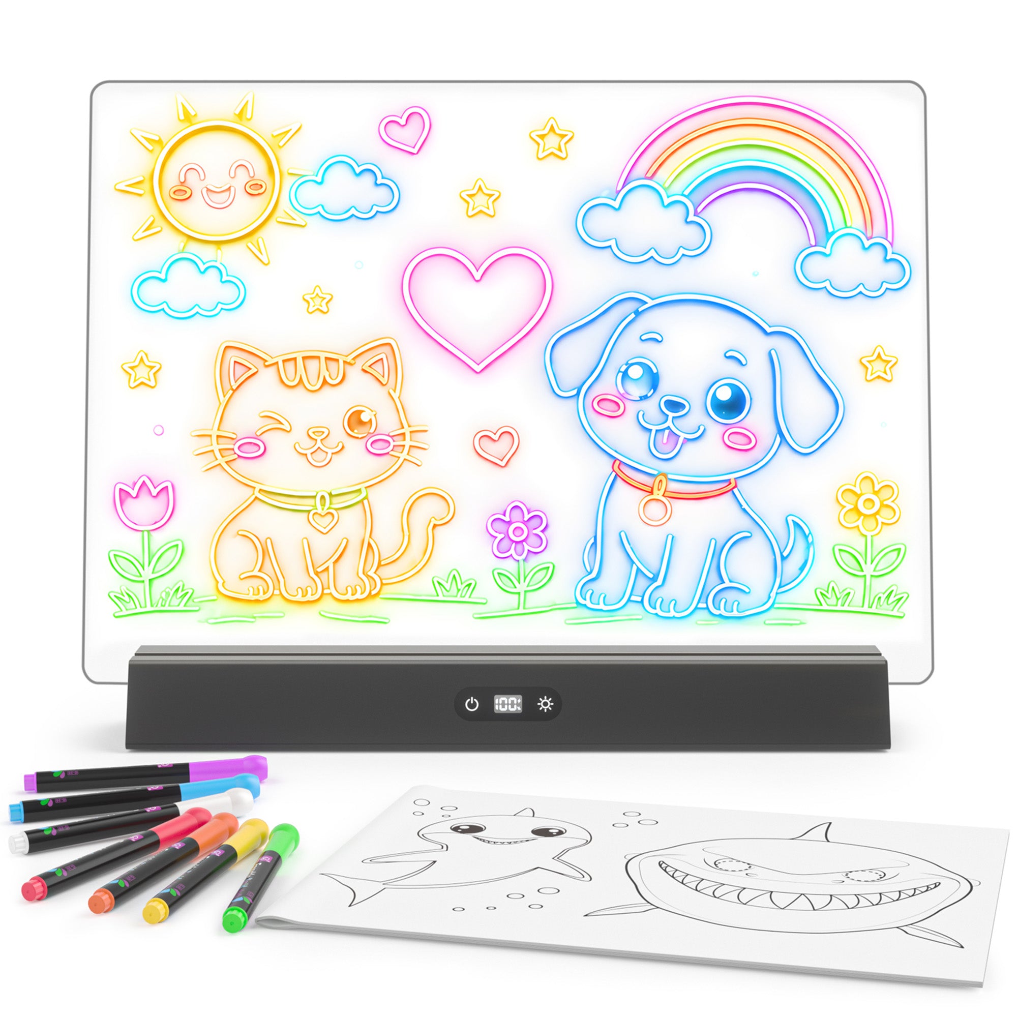 Geokay GlowStand_17-inch LED Drawing Board for kids drawing, writing and screen-free creative play
