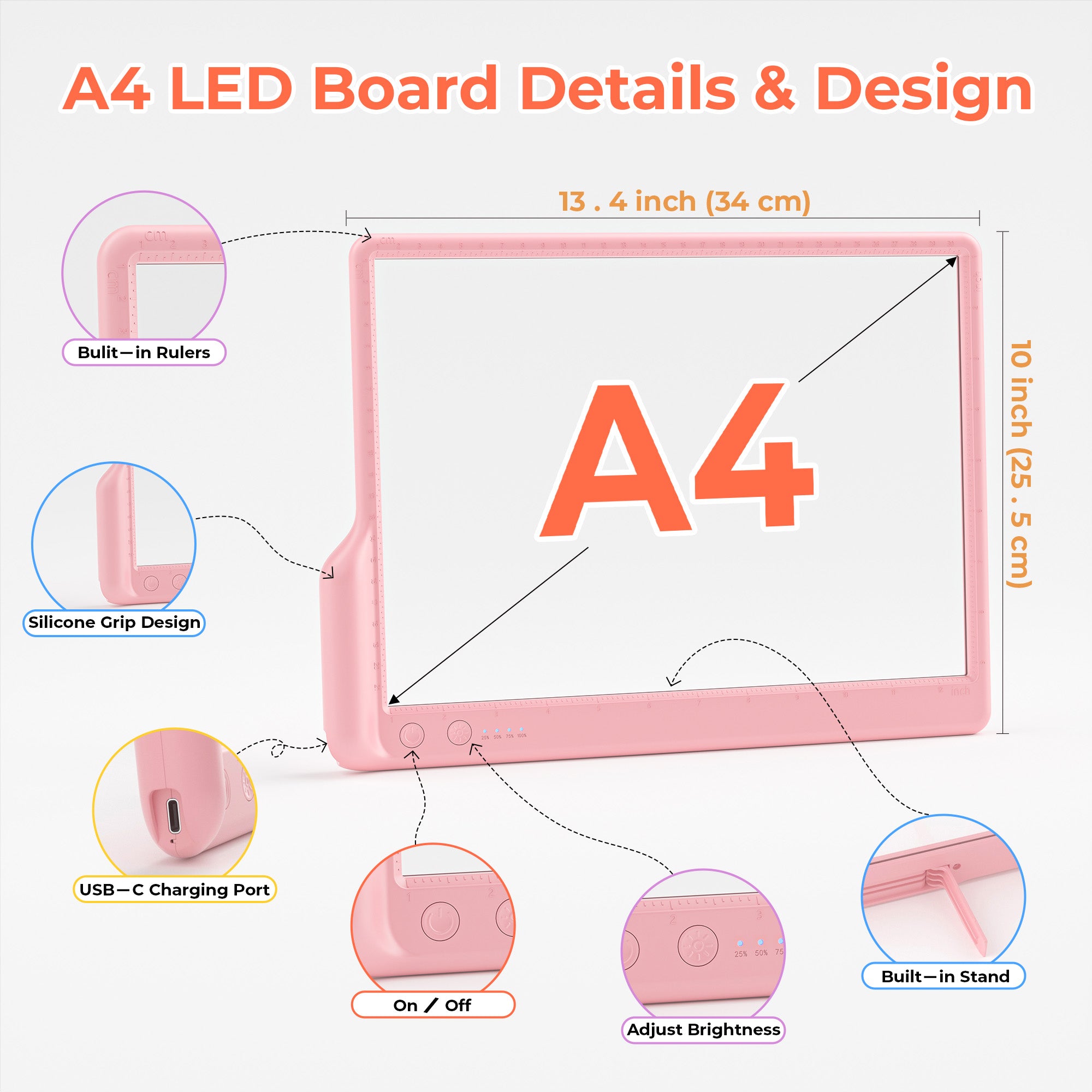 Geokay LumiLite A4 LED Drawing Board for creative drawing, family activities, gifts, and kids learning