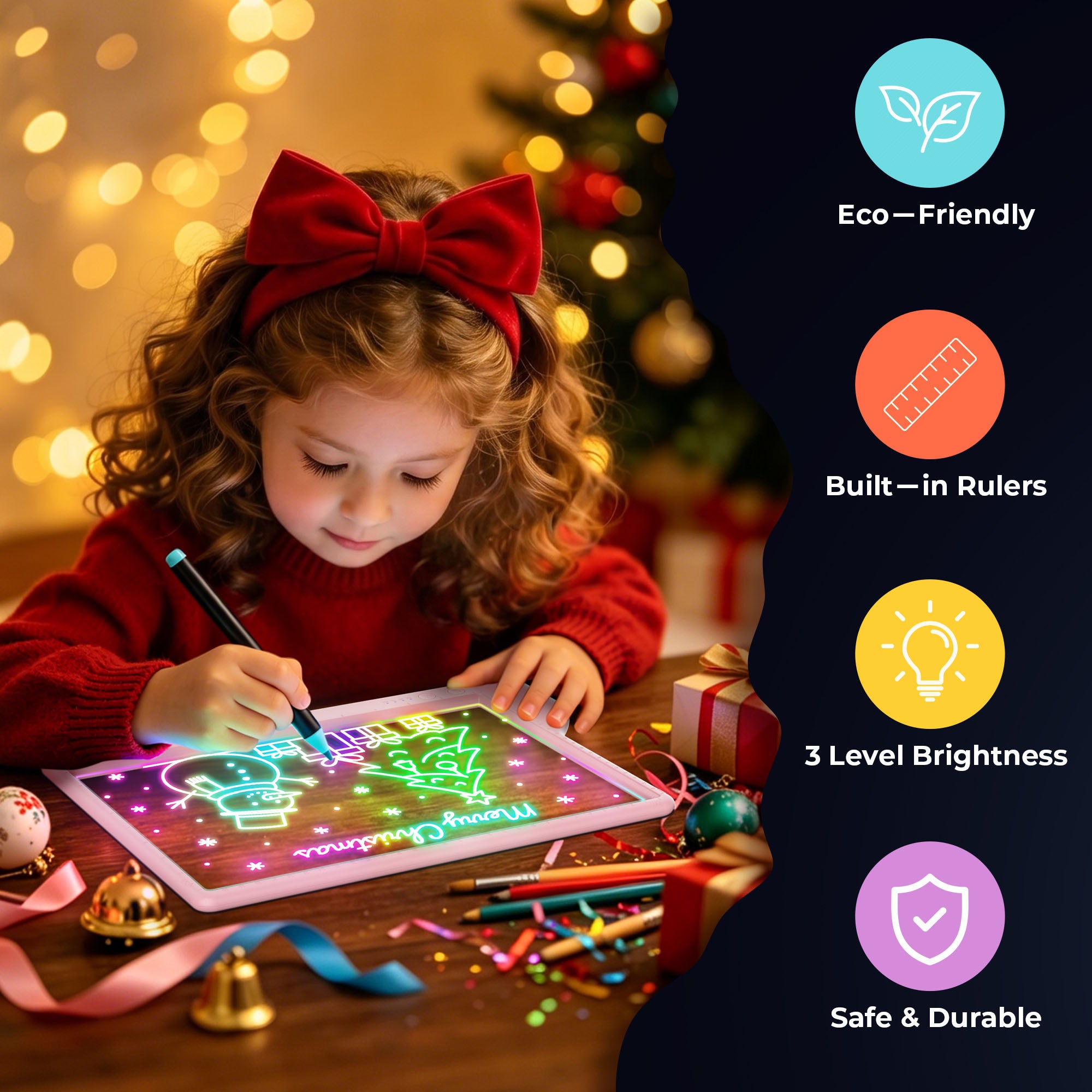 Geokay LumiLite A4 LED Drawing Board holiday gift for kids creative play