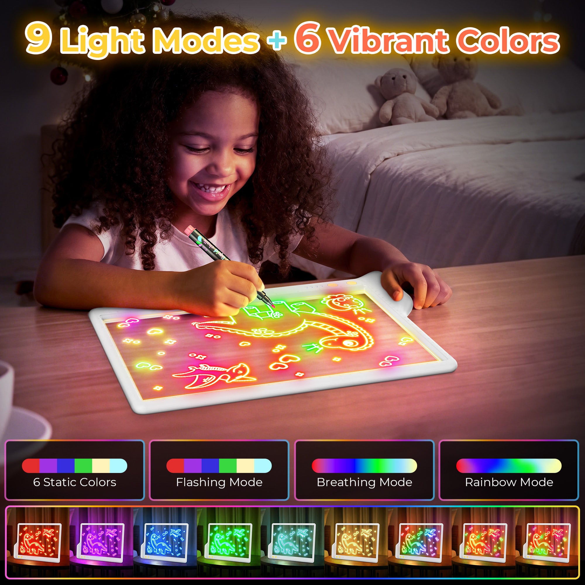 Geokay LumiLite A4 LED Drawing Board for creative drawing, family activities, gifts, and kids learning