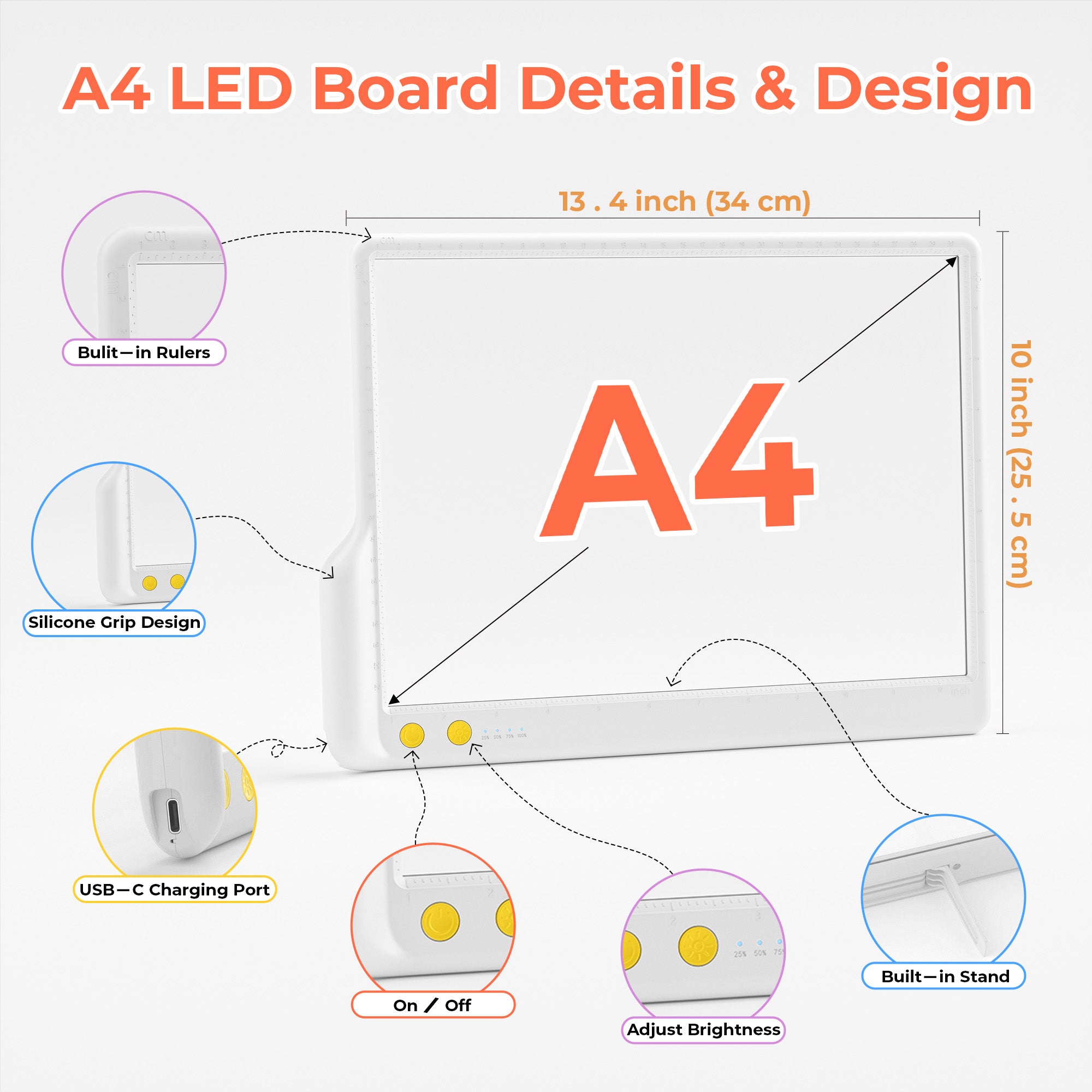 Geokay LumiLite A4 LED Drawing Board for creative drawing, family activities, gifts, and kids learning