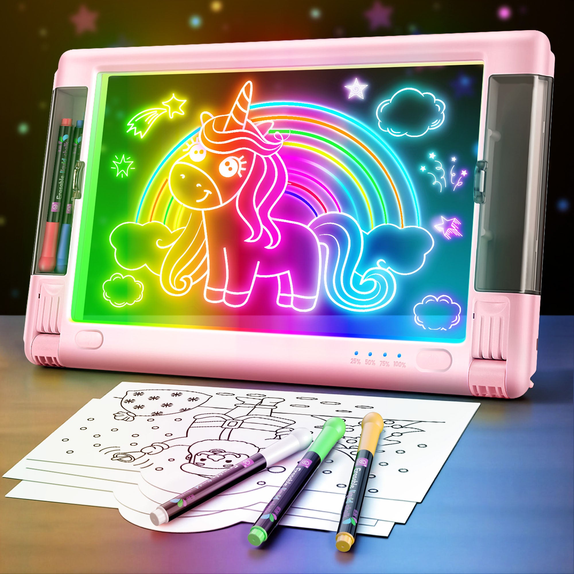 Geokay LumiPro 15-inch LED Drawing Board for creative drawing, family activities, gifts, and kids learning
