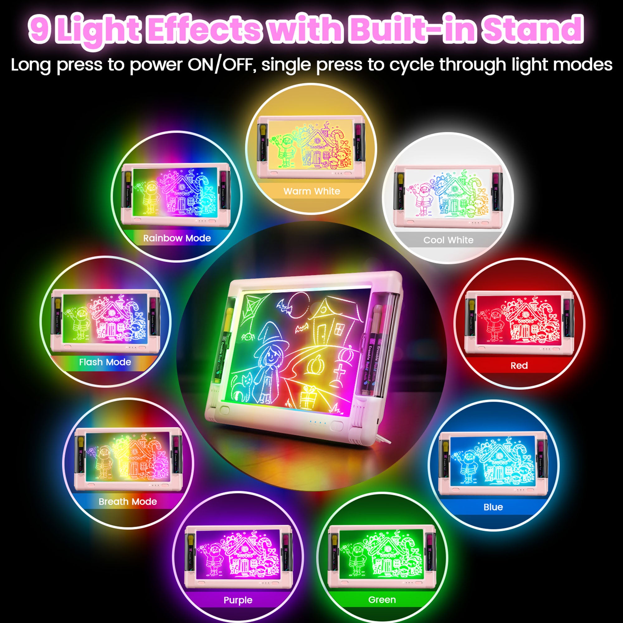 Geokay LumiPro 15-inch LED Drawing Board with 9 light effects