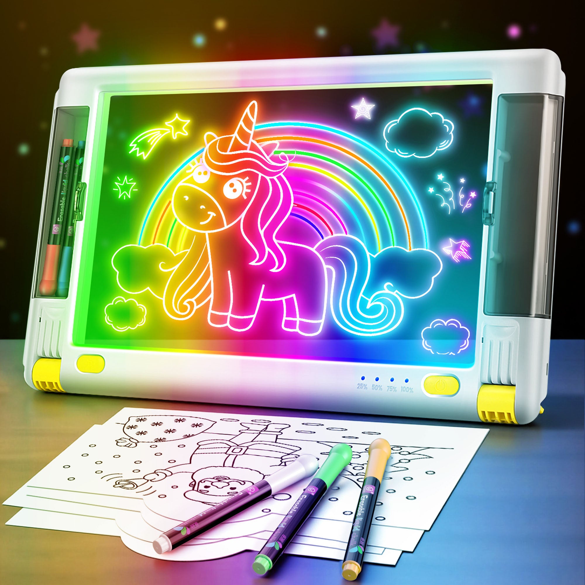 Geokay LumiPro 15-inch LED Drawing Board for creative drawing, family activities, gifts, and kids learning