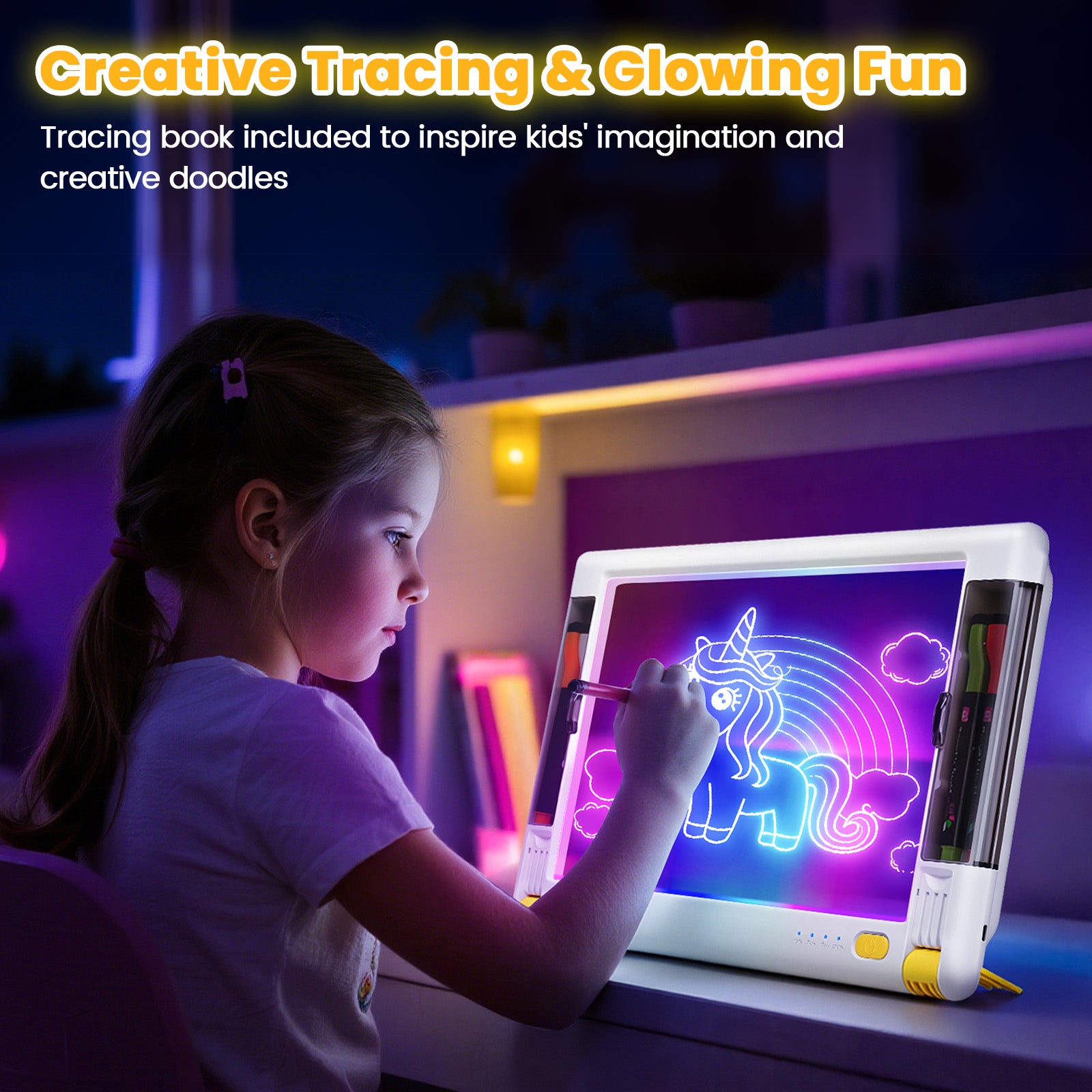 Geokay LumiPro 15-inch LED Drawing Board for creative drawing, family activities, gifts, and kids learning