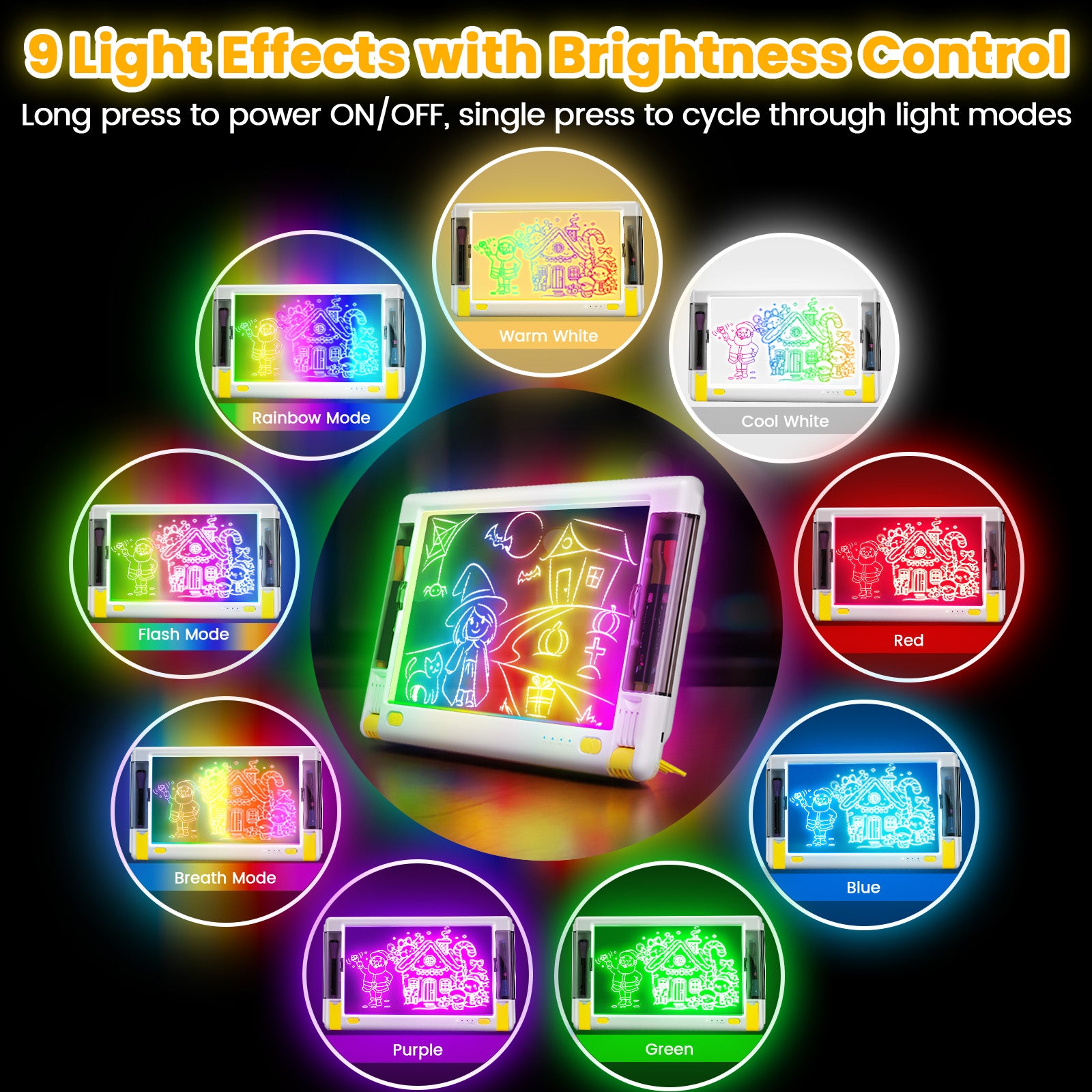 Geokay LumiPro 15-inch LED Drawing Board with 9 light effects