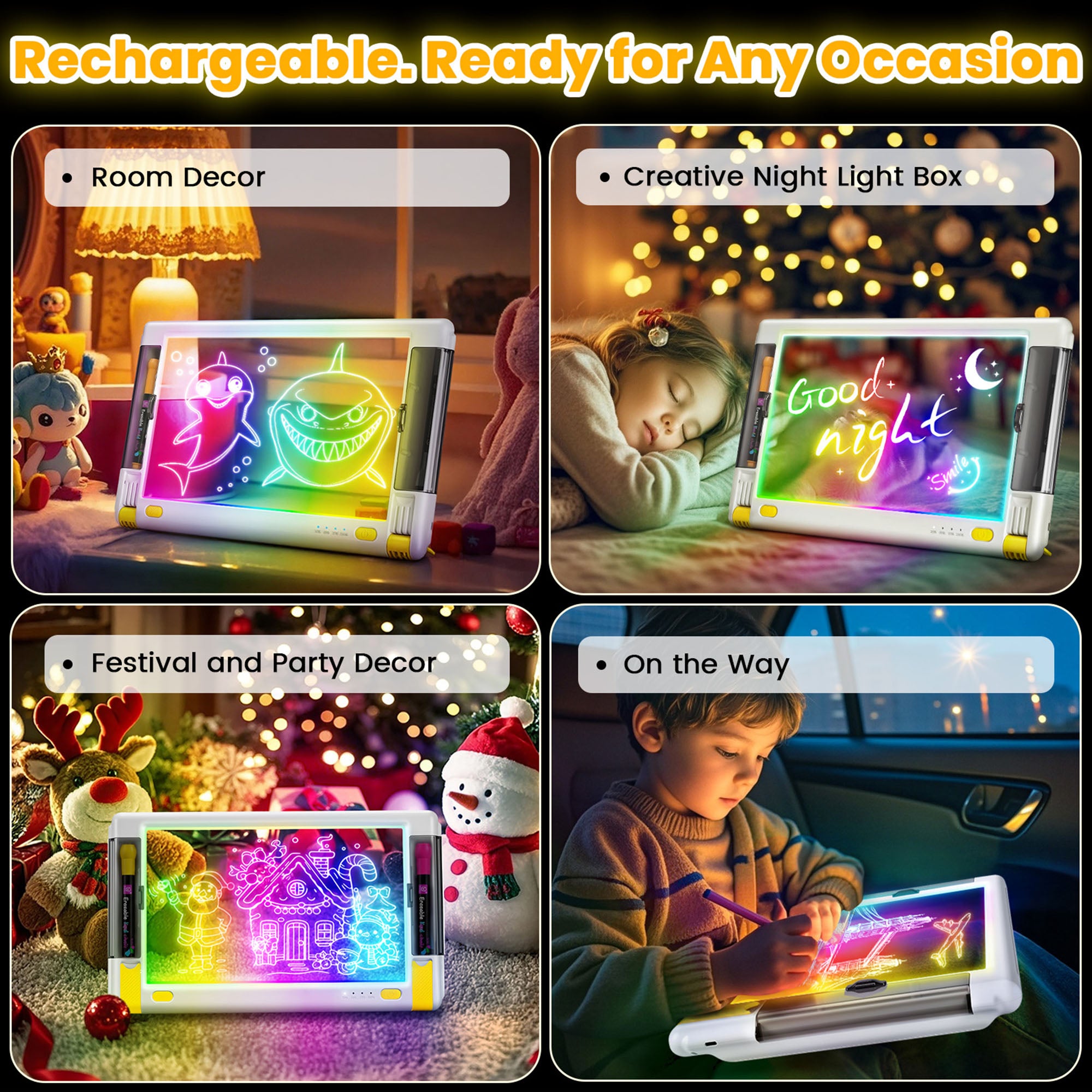Geokay LumiPro 15-inch LED Drawing Board for creative drawing, family activities, gifts, and kids learning
