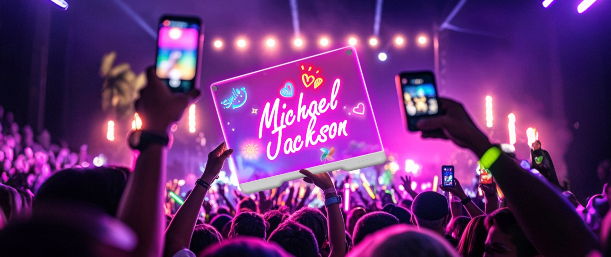 Geokay GlowLite 16-inch LED Drawing Board for glowing messages at live performances