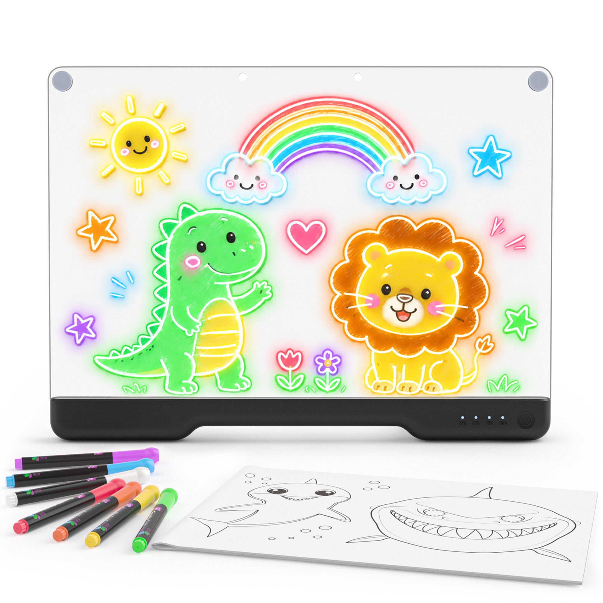 Geokay GlowLite 16-inch LED Drawing Board for creative drawing, family activities, gifts, and kids learning
