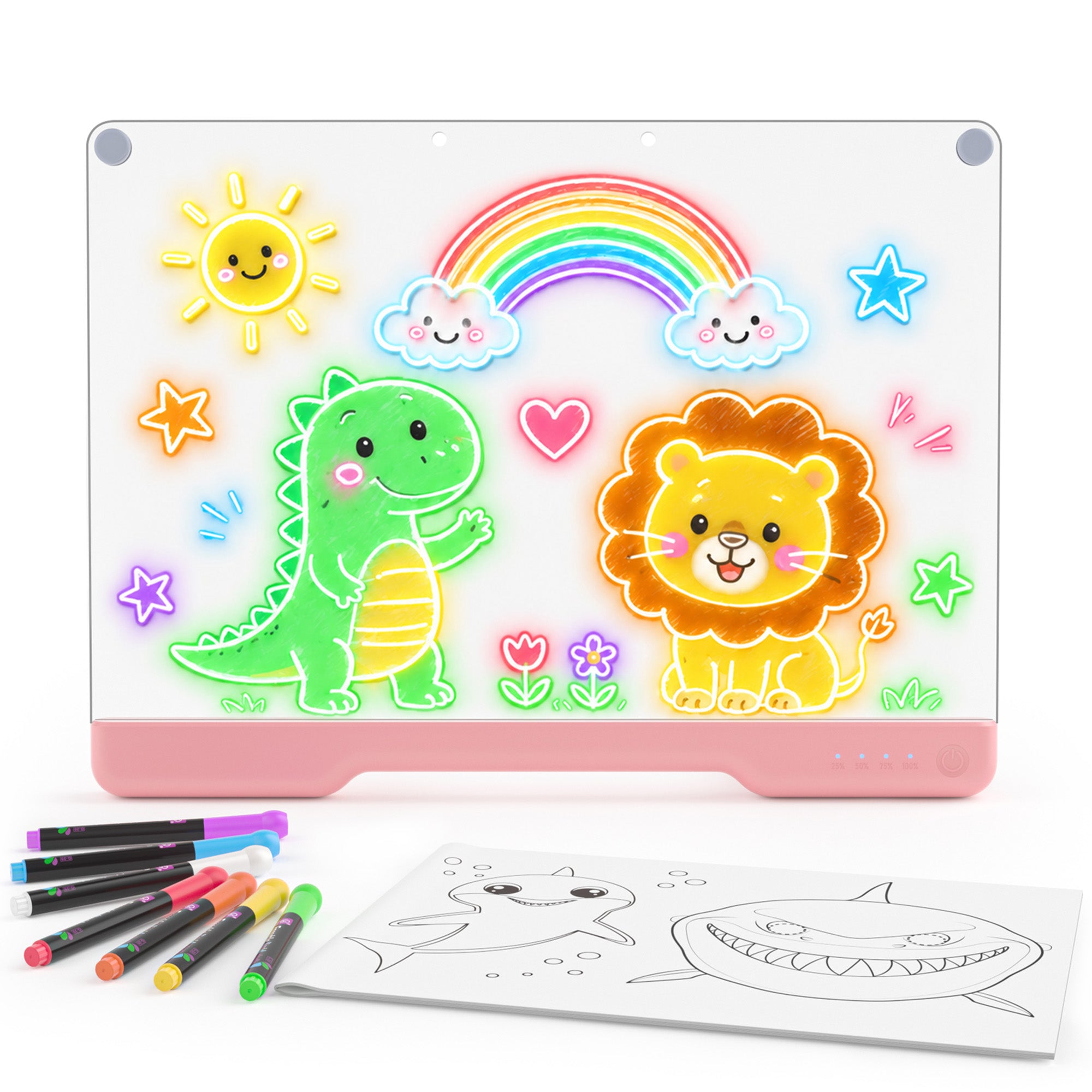 Geokay GlowLite 16-inch LED Drawing Board for creative drawing, family activities, gifts, and kids learning