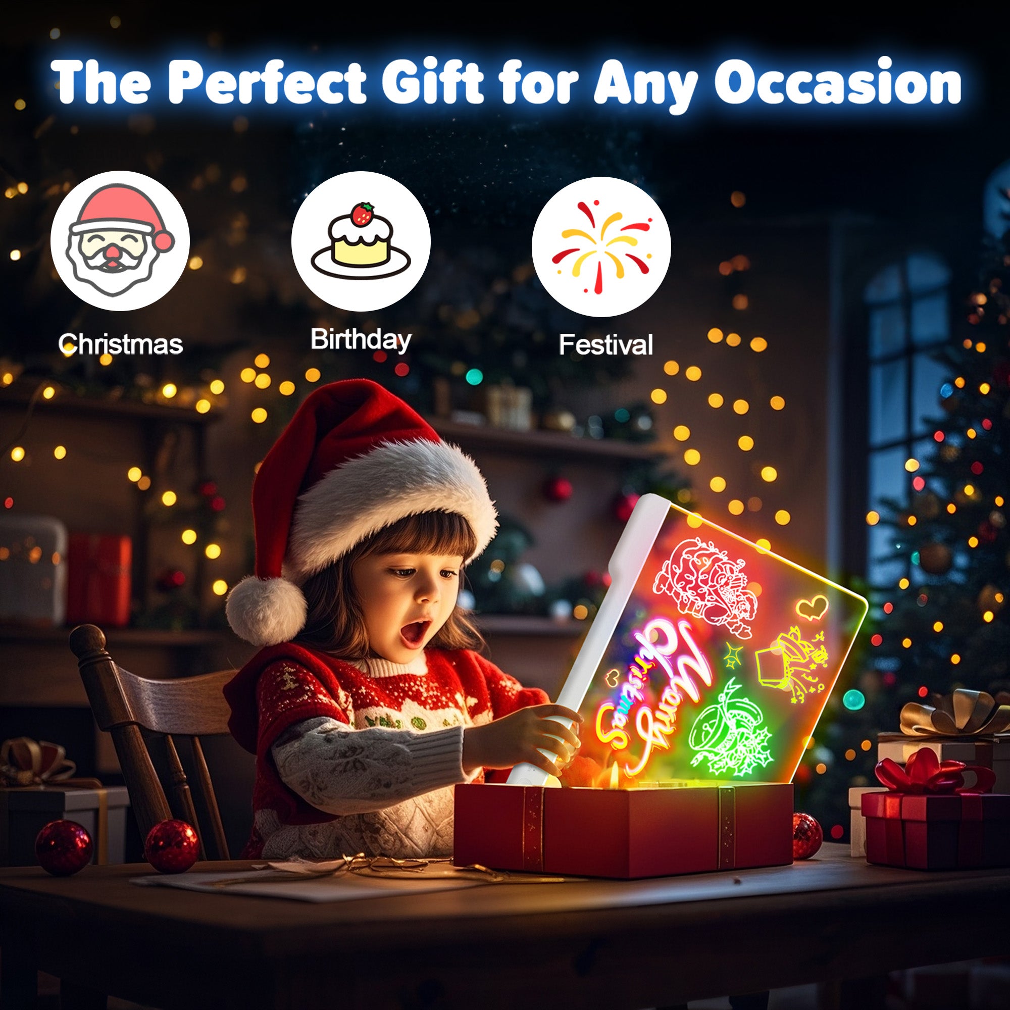 Geokay GlowLite 16-inch LED Drawing Board holiday gift for kids creative play
