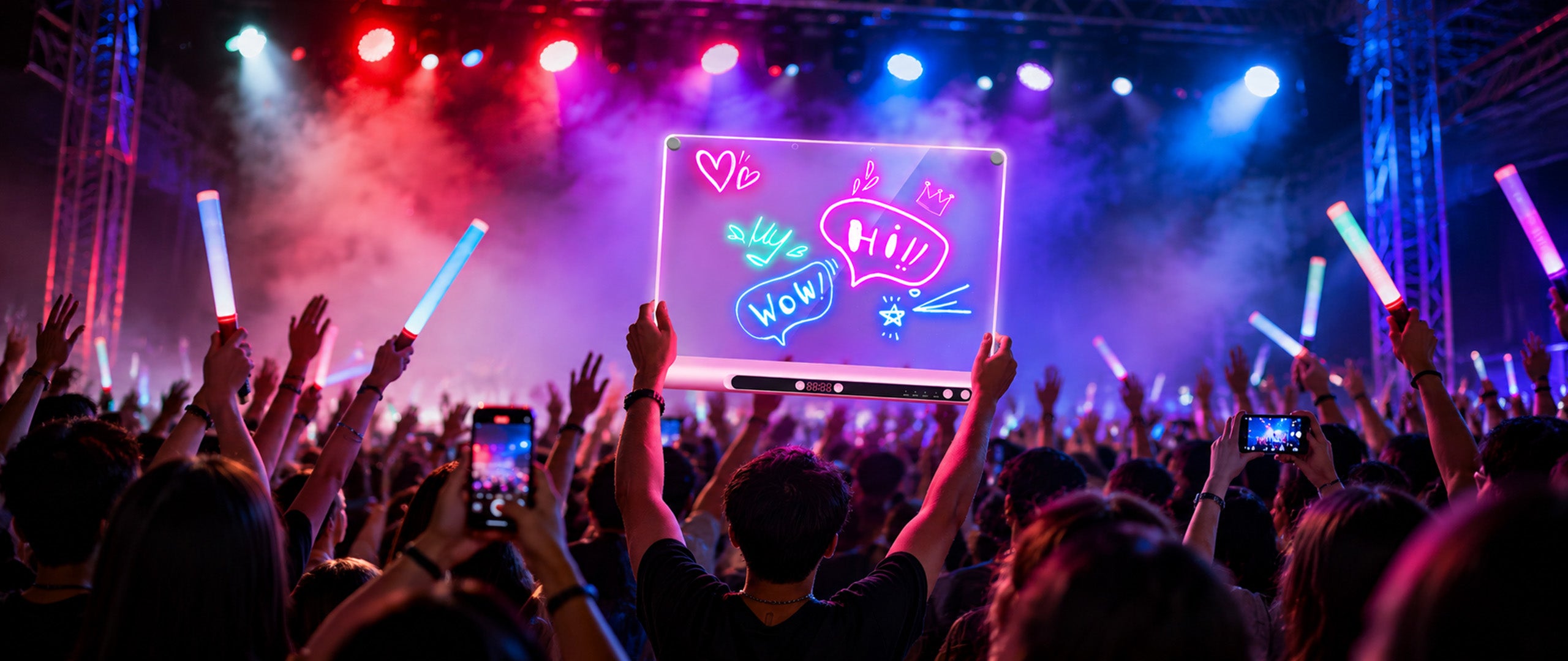 Geokay GlowPro 16-inch LED Drawing Board for glowing messages at live performances