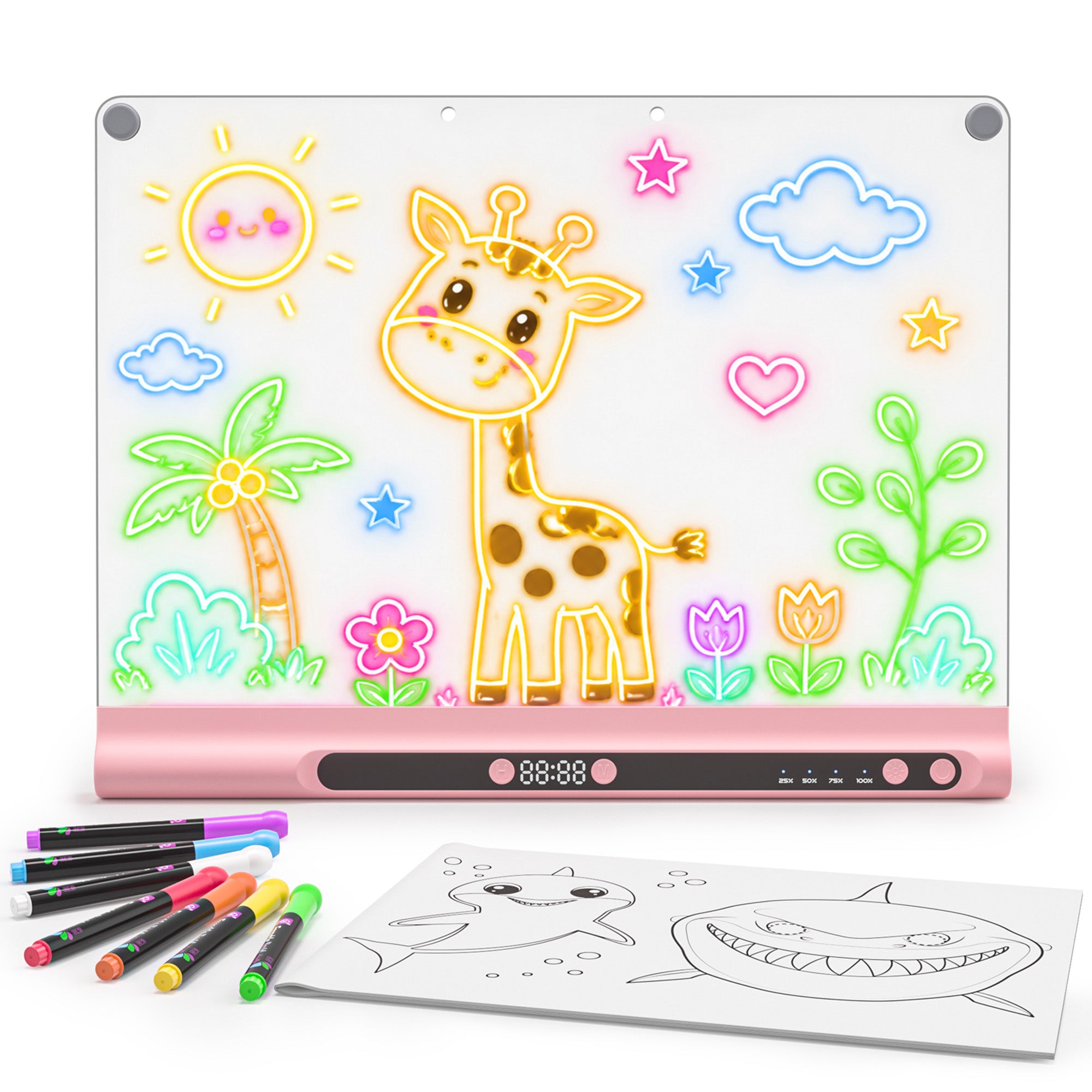 Geokay GlowPro 16-inch LED Drawing Board for creative drawing, family activities, gifts, and kids learning