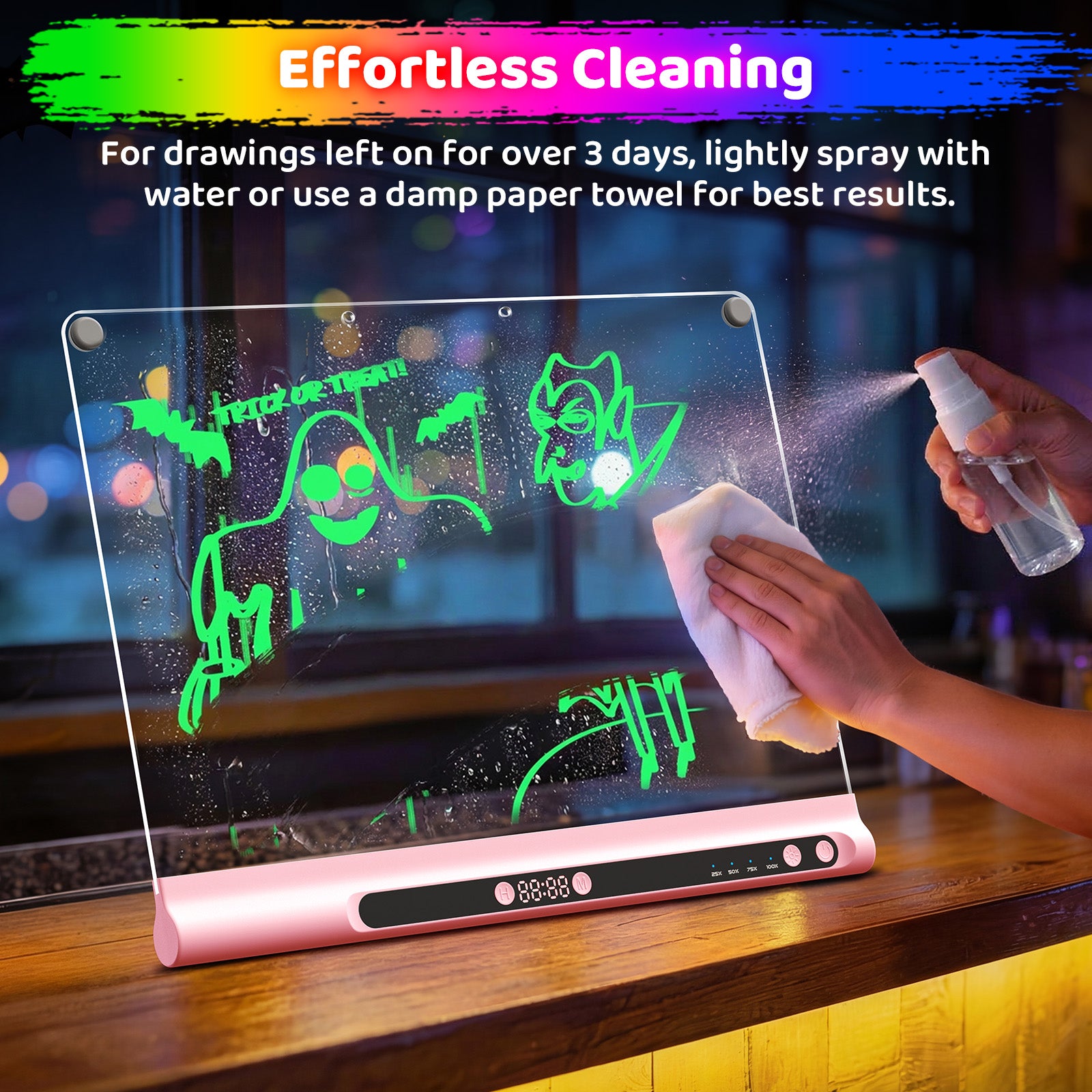 Geokay GlowPro 16-inch LED Drawing Board for creative drawing, family activities, gifts, and kids learning