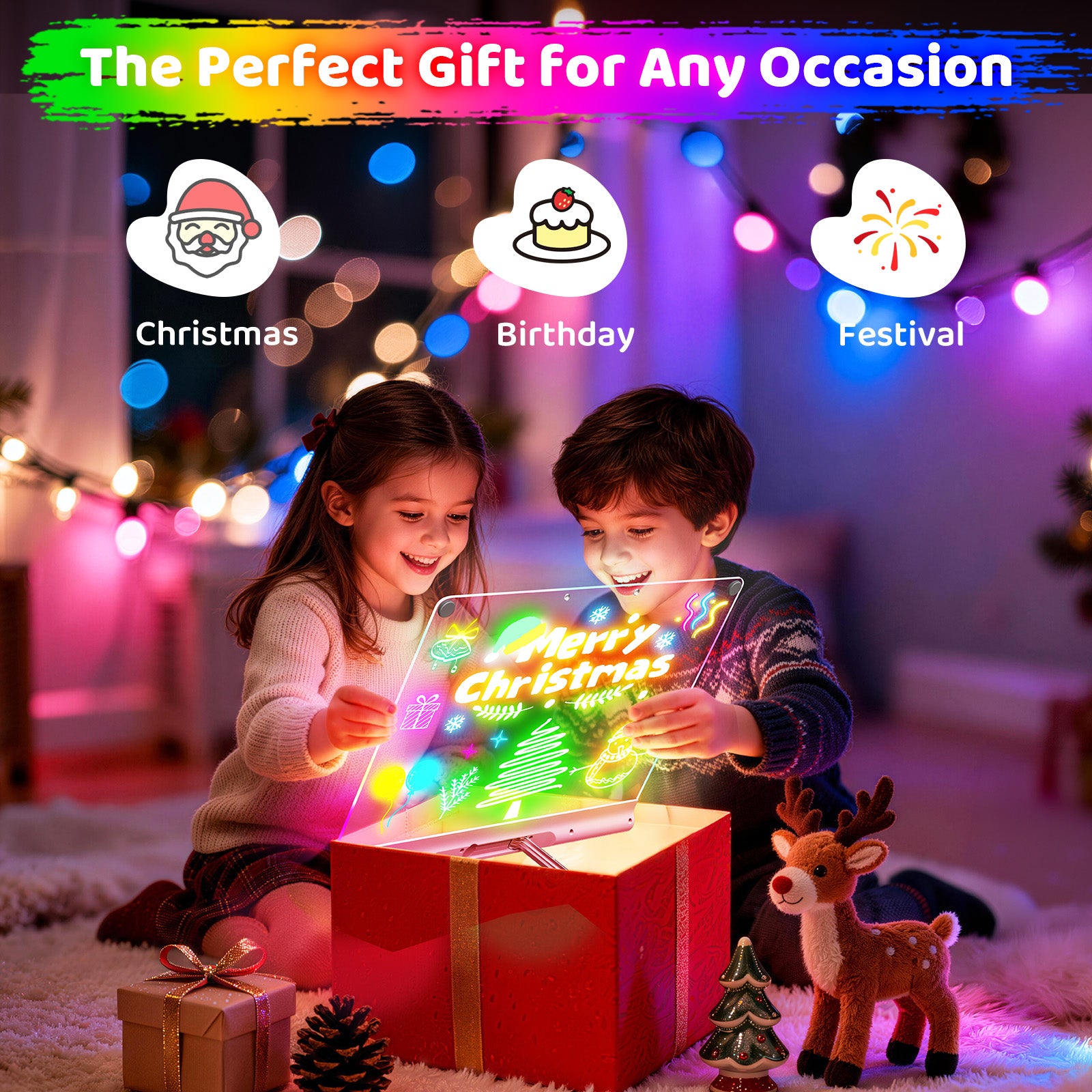 Geokay GlowPro 16-inch LED Drawing Board holiday gift for kids creative play