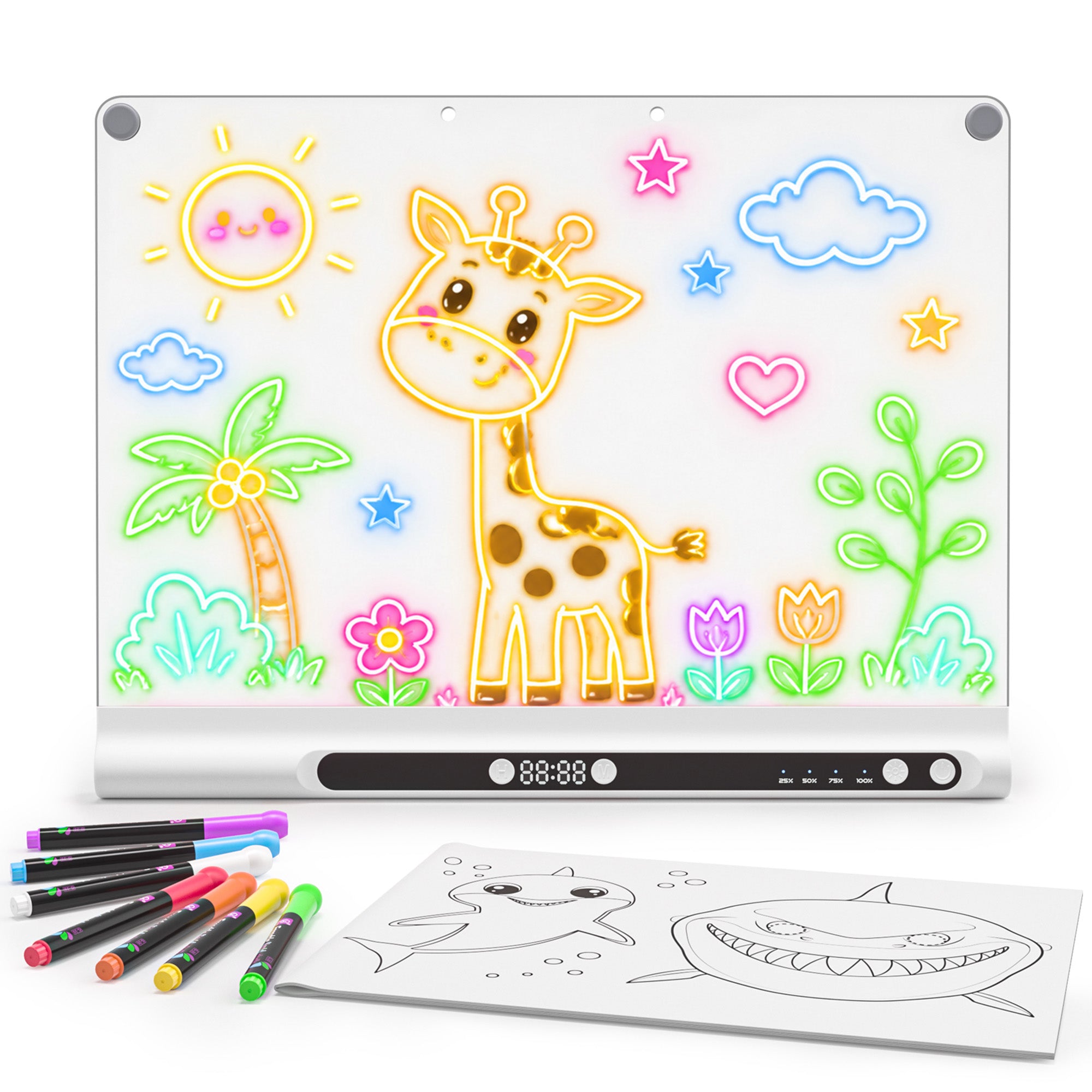 Geokay GlowPro 16-inch LED Drawing Board for creative drawing, family activities, gifts, and kids learning