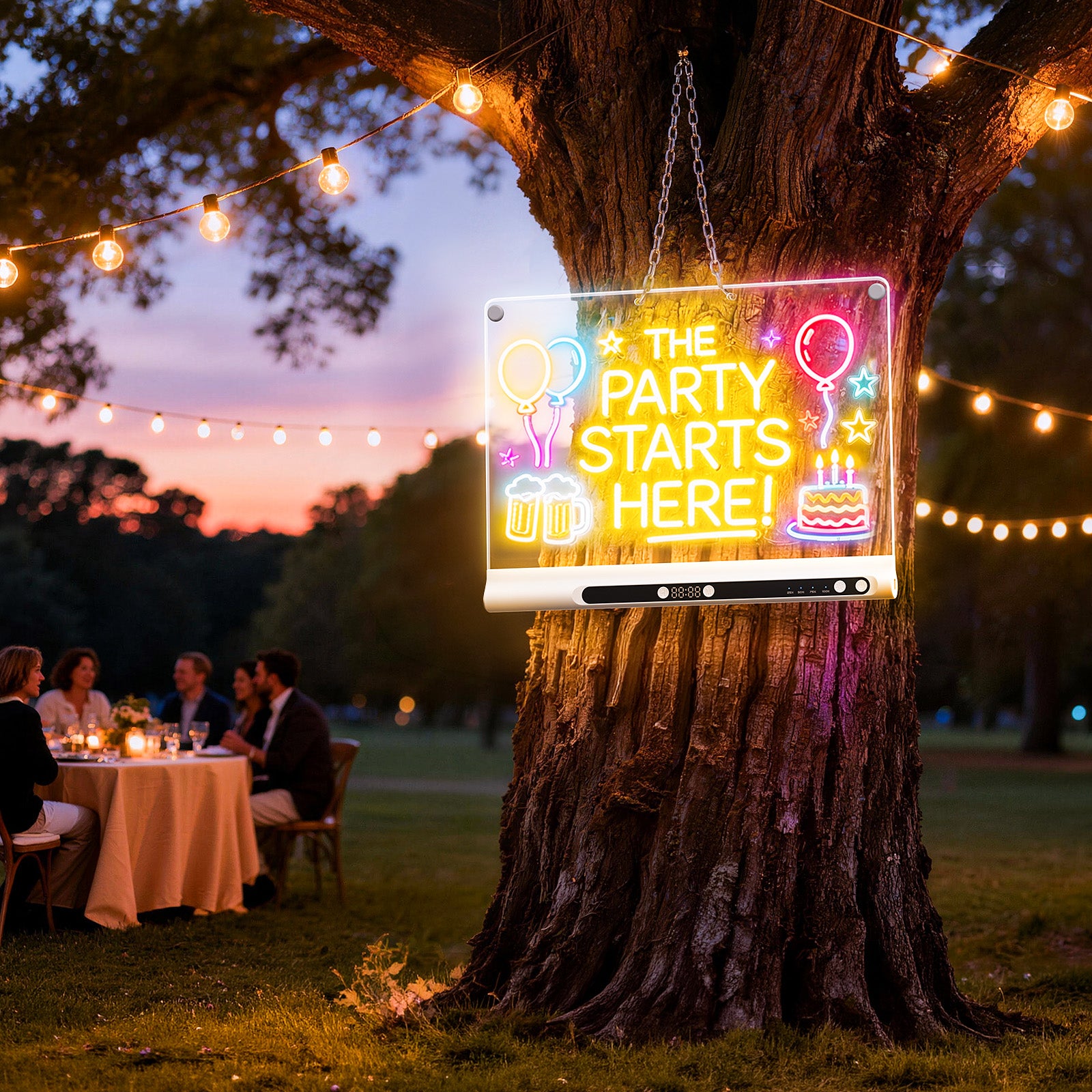 Geokay GlowPro 16-inch LED Drawing Board as a party message board and decoration