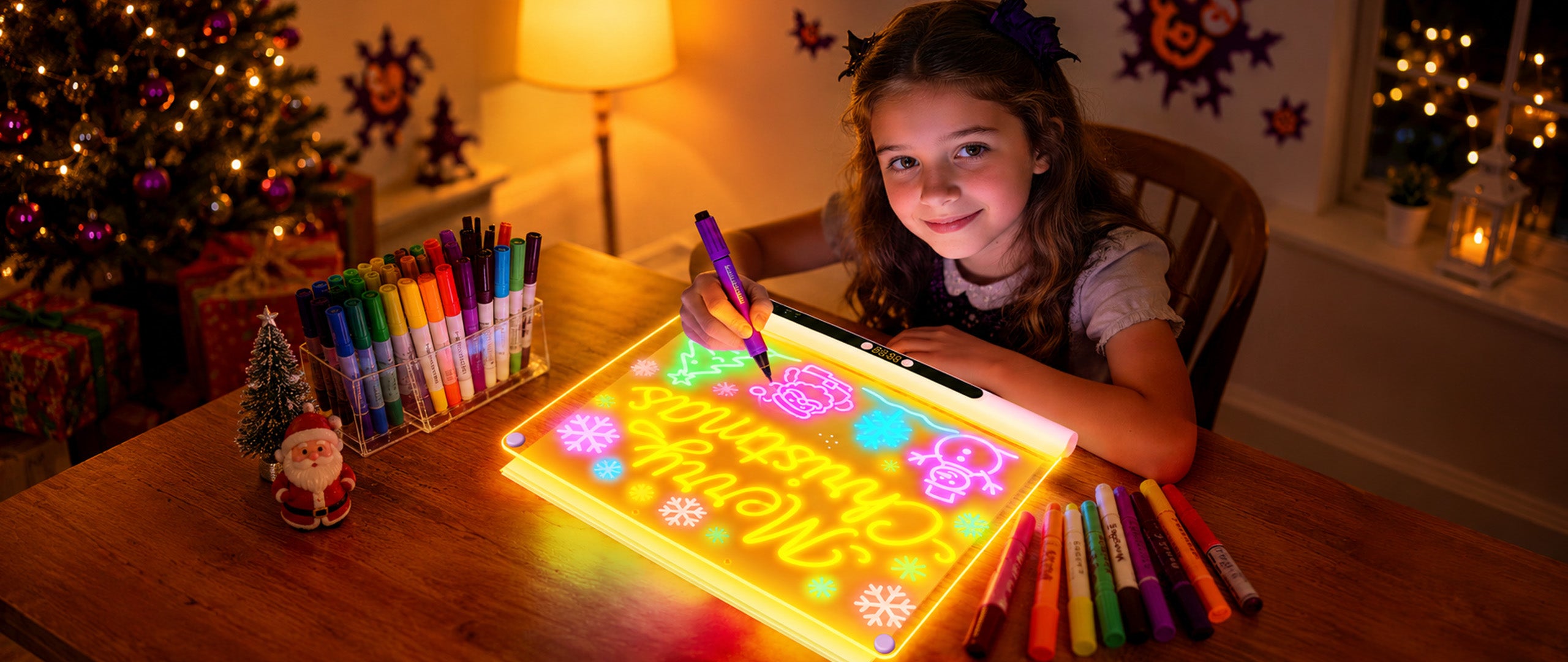 Geokay GlowPro 16-inch LED Drawing Board for creative drawing, family activities, gifts, and kids learning