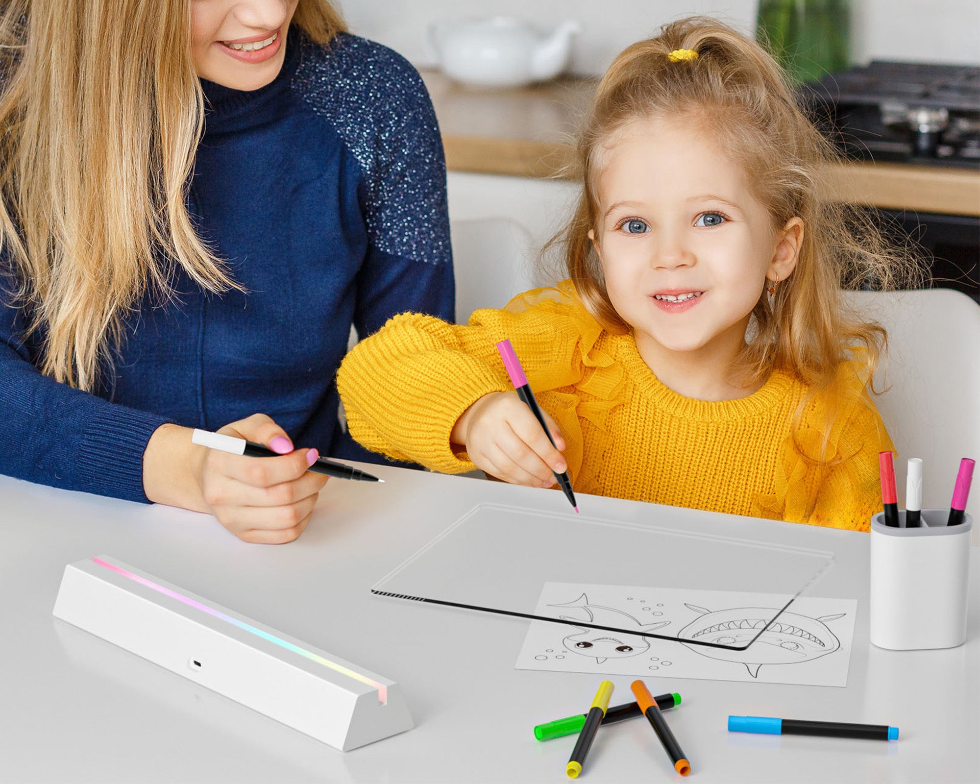 Geokay GlowStand_17-inch LED Drawing Board for kids drawing, writing and screen-free creative play