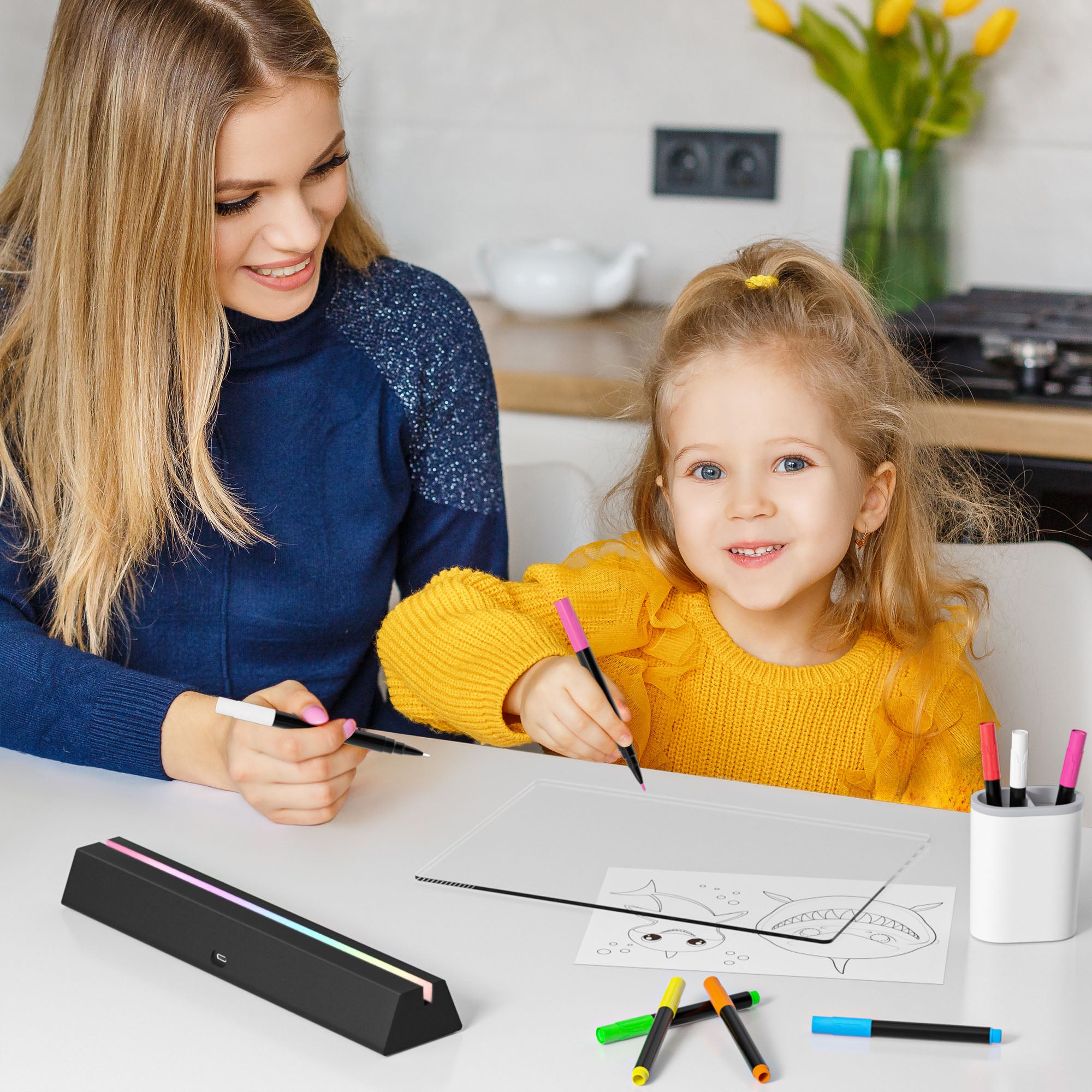 Geokay GlowStand_17-inch LED Drawing Board for kids drawing, writing and screen-free creative play