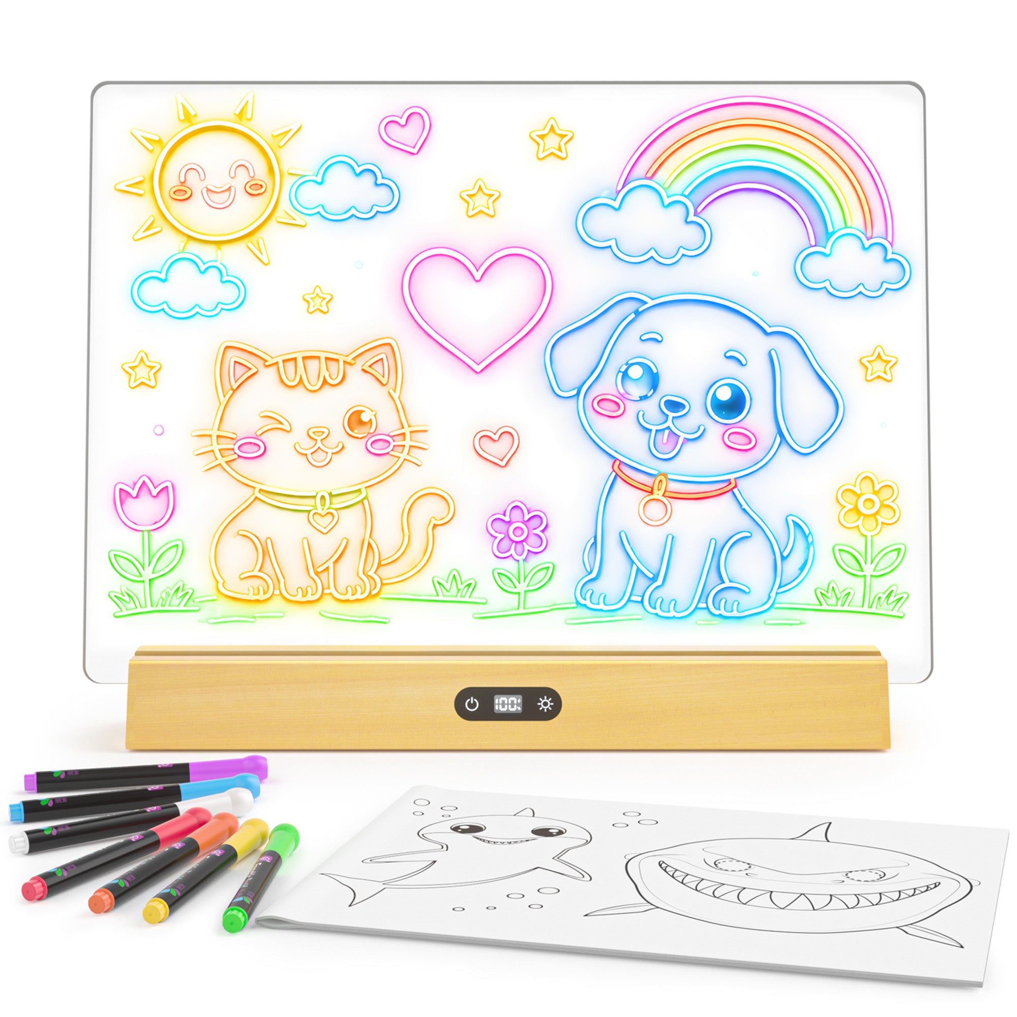 Geokay GlowStand_17-inch LED Drawing Board for kids drawing, writing and screen-free creative play