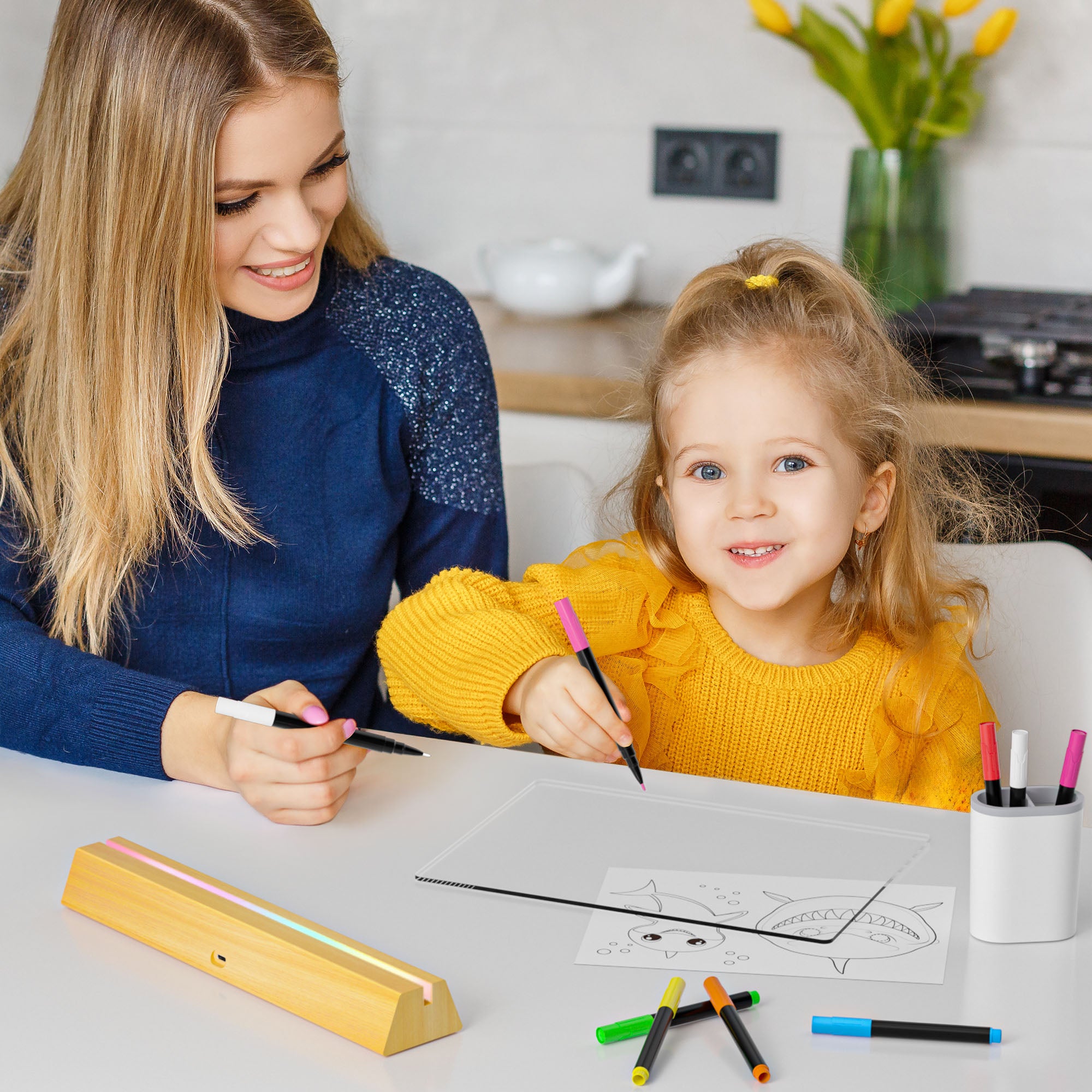 Geokay GlowStand_17-inch LED Drawing Board for kids drawing, writing and screen-free creative play