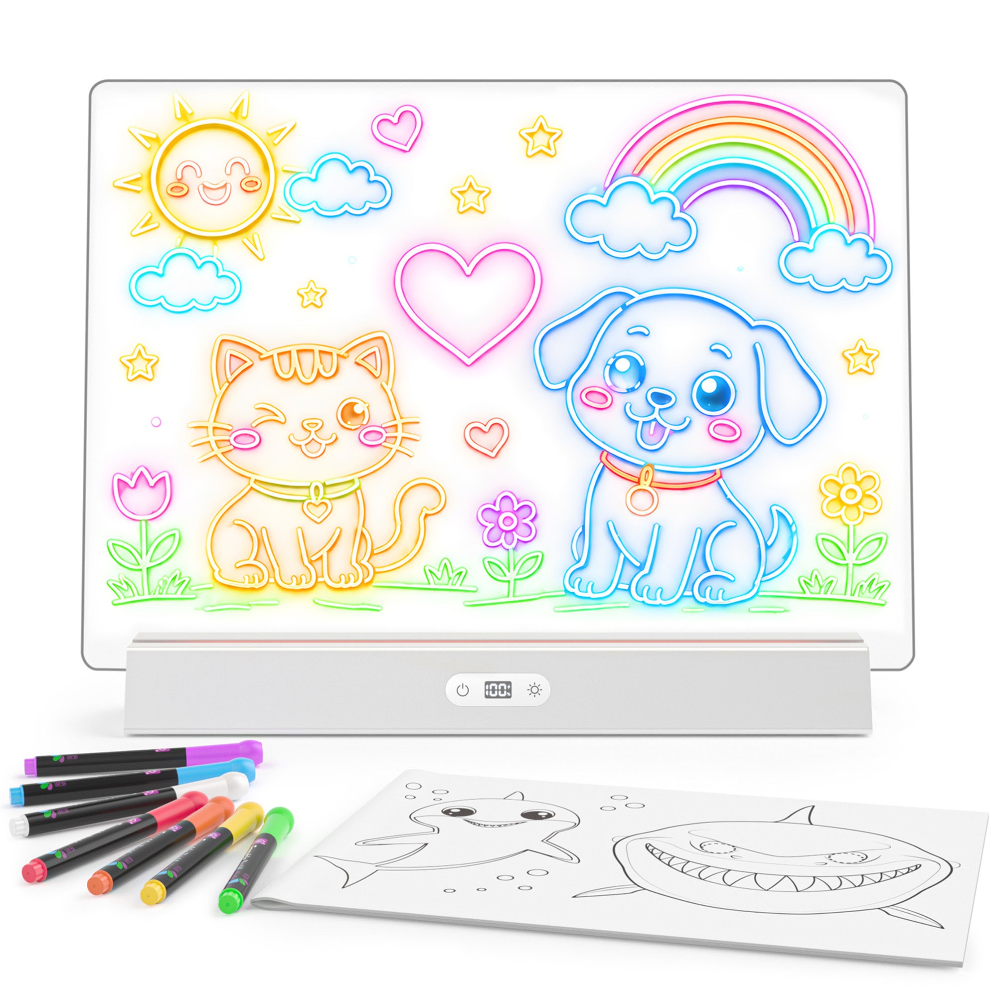 Geokay GlowStand_17-inch LED Drawing Board for kids drawing, writing and screen-free creative play