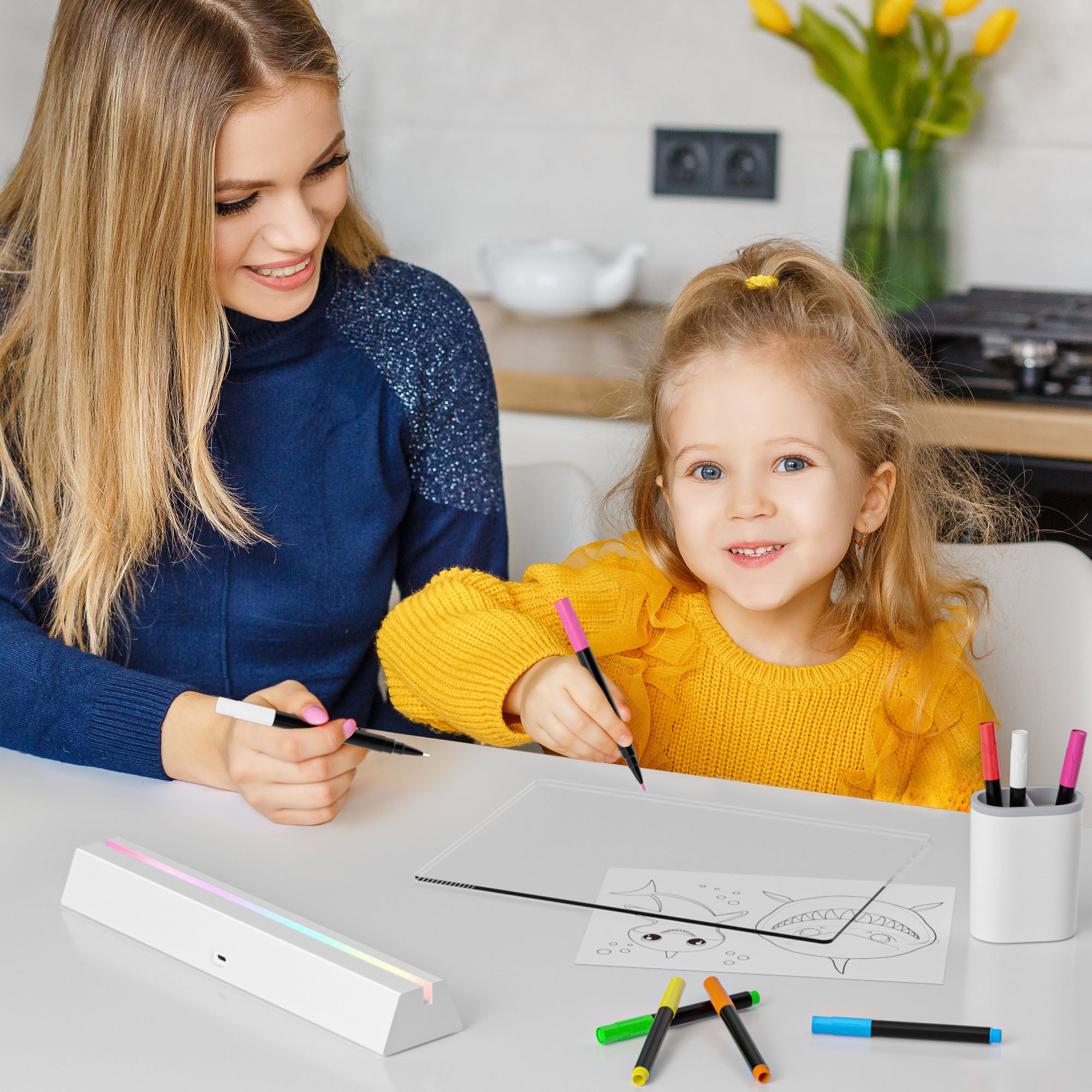 Geokay GlowStand 17-inch LED Drawing Board for kids drawing, writing and screen-free creative play