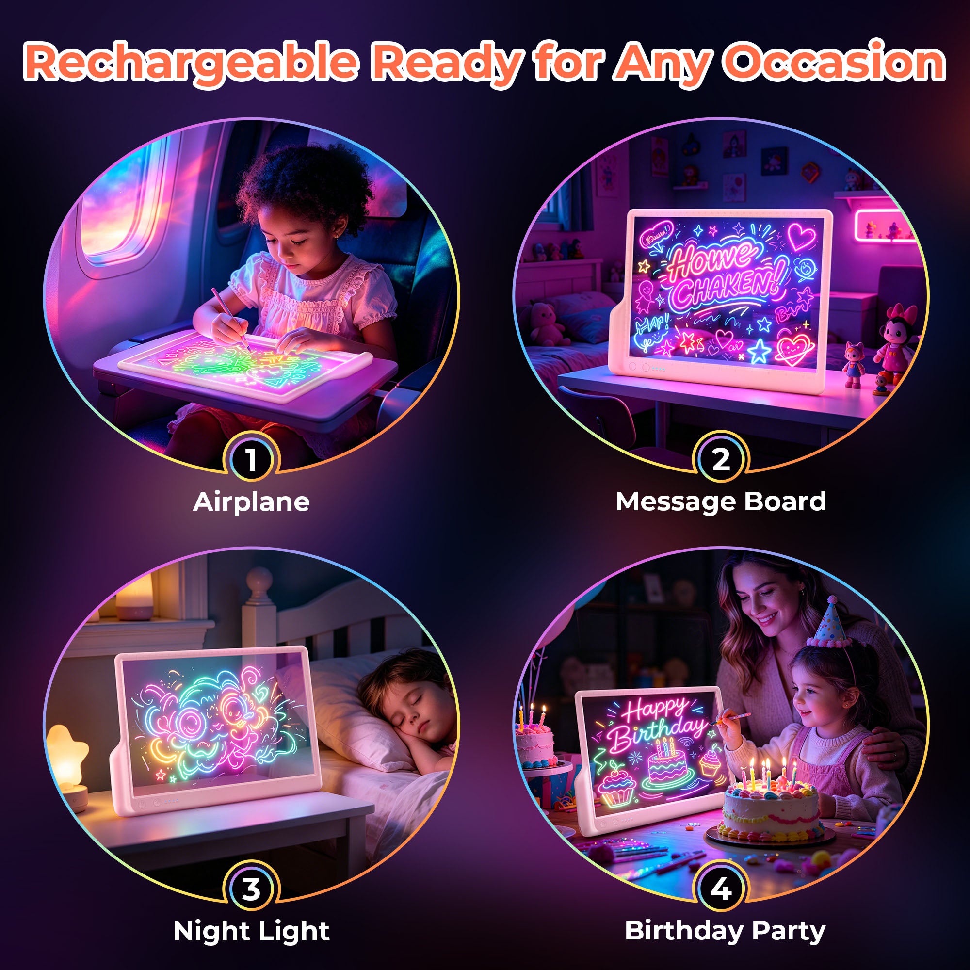 Geokay LumiLite A4 LED Drawing Board for creative drawing, family activities, gifts, and kids learning