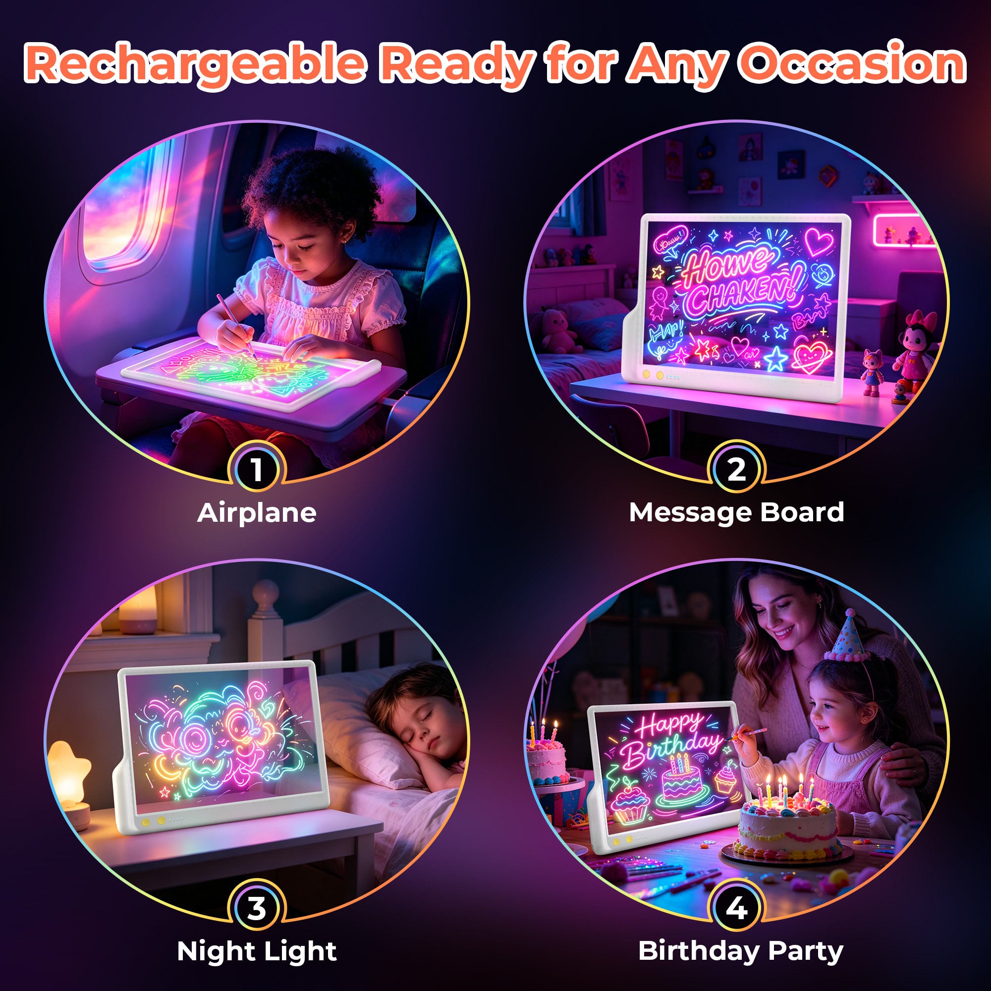Geokay LumiLite A4 LED Drawing Board for creative drawing, family activities, gifts, and kids learning