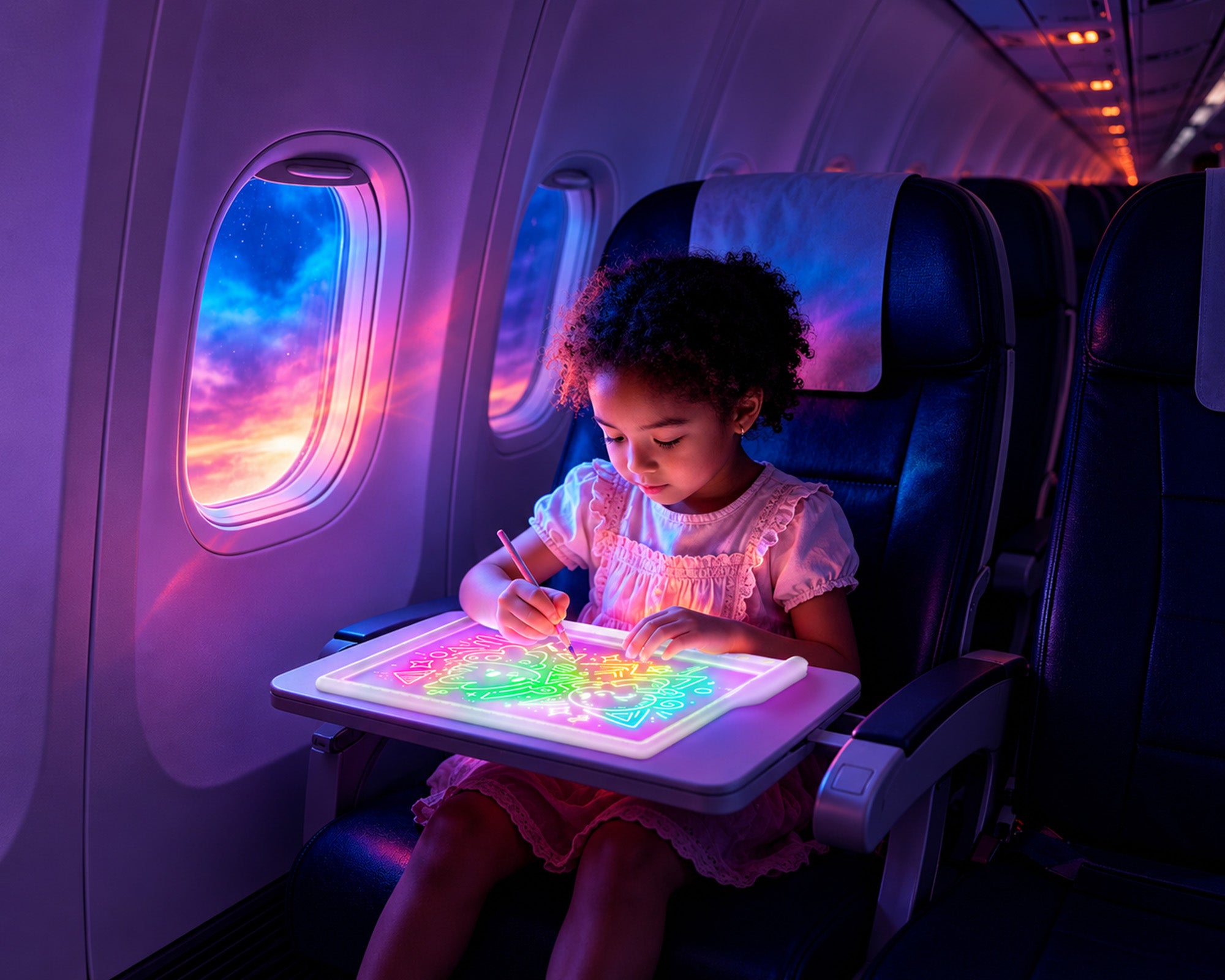 Geokay LumiLite A4 LED Drawing Board for kids drawing and entertainment during airplane travel