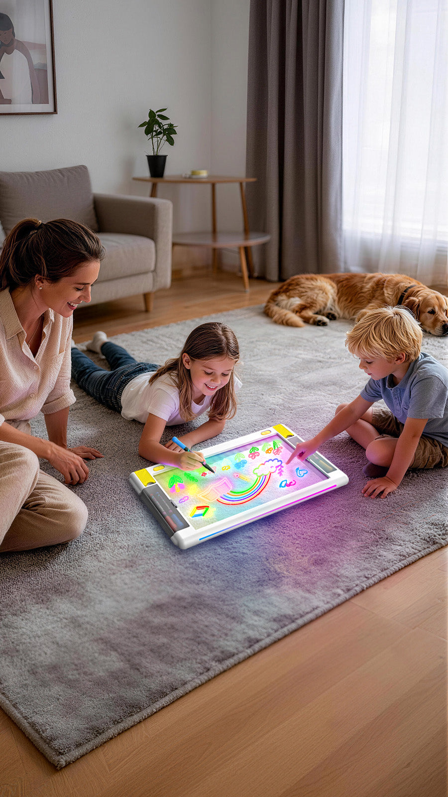 Geokay LumiPro 15-inch LED Drawing Board for kids drawing, writing and screen-free creative play 900_1600