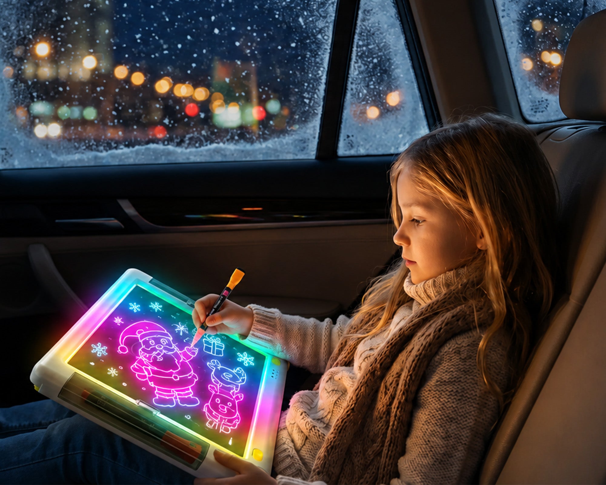Geokay LumiPro 15-inch LED Drawing Board for kids drawing in the car