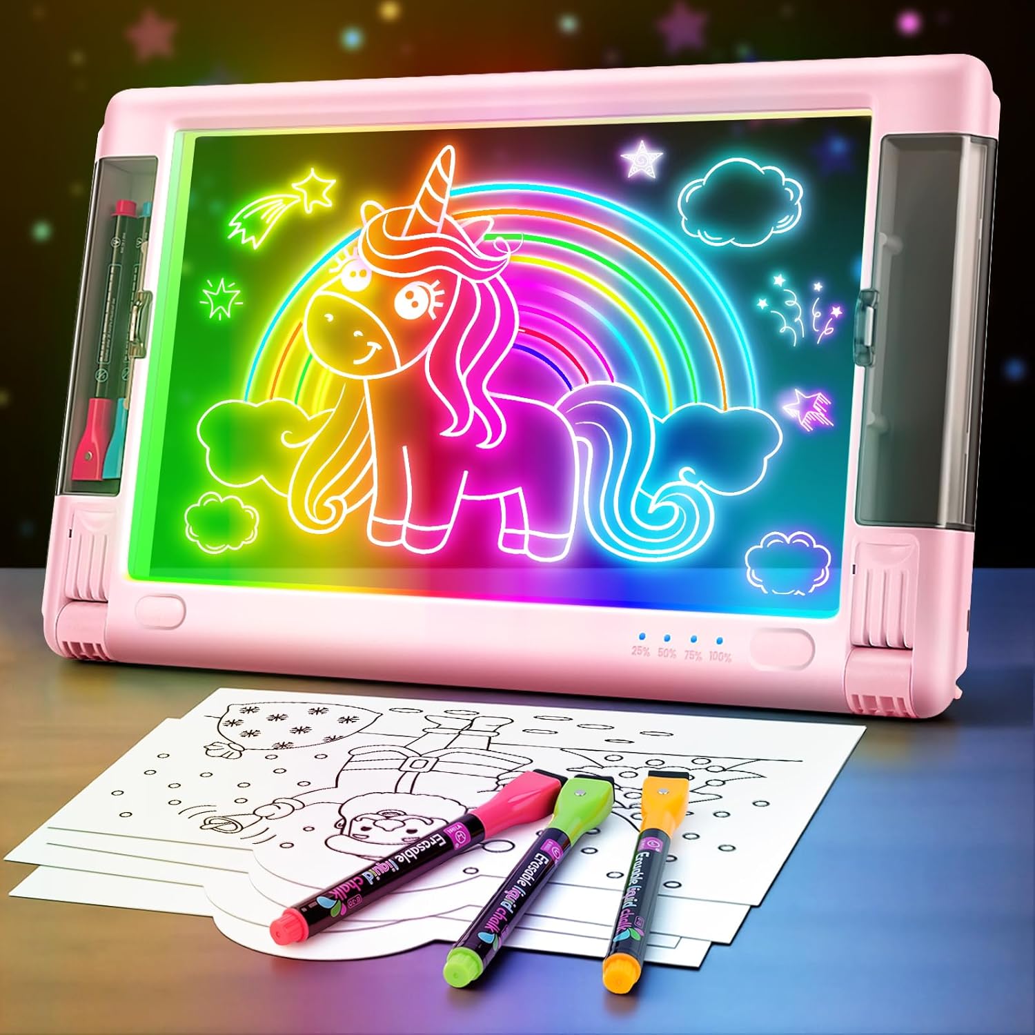 Geokay LumiPro 15-inch LED Drawing Board for creative drawing, family activities, gifts, and kids learning