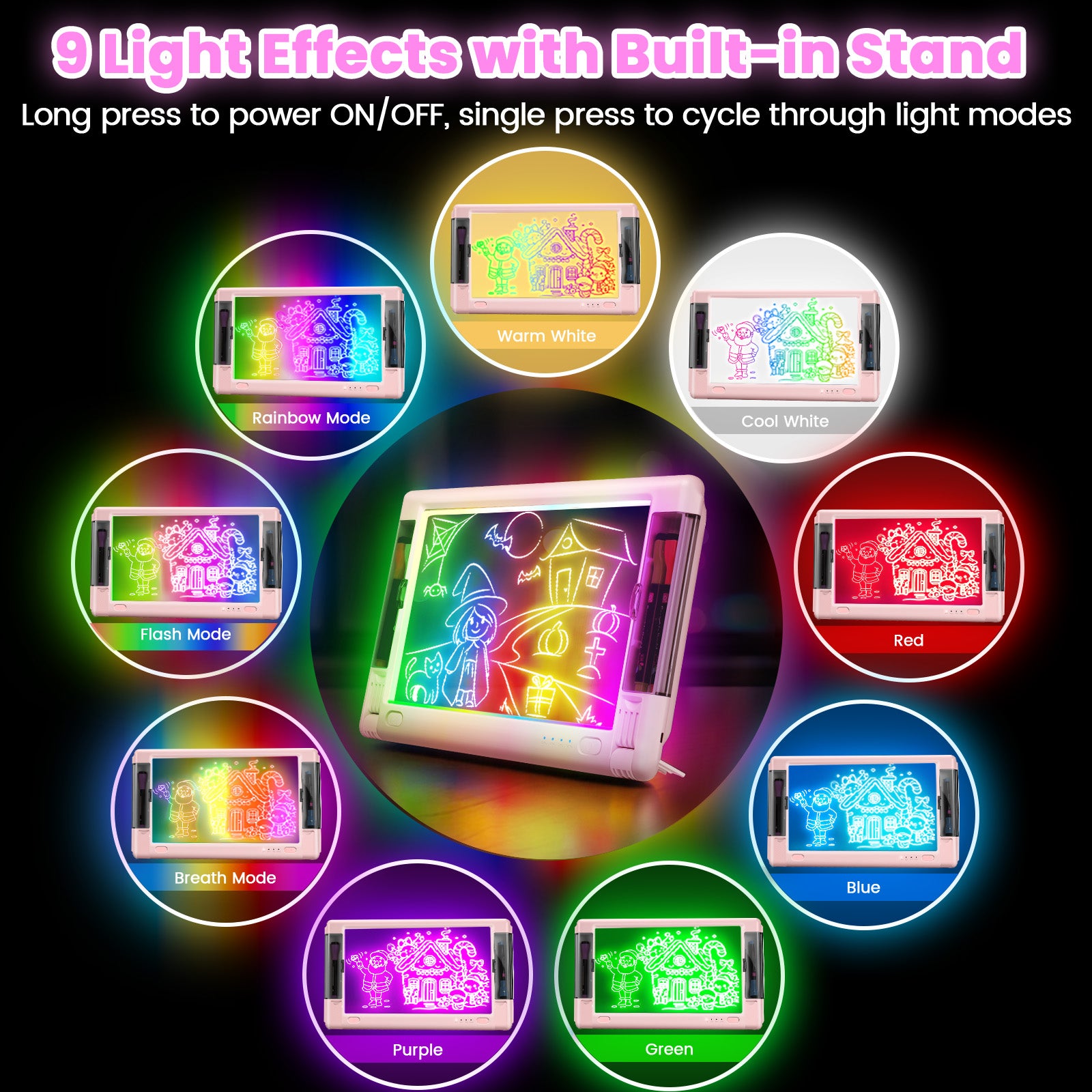 Geokay LumiPro 15-inch LED Drawing Board with 9 light effects